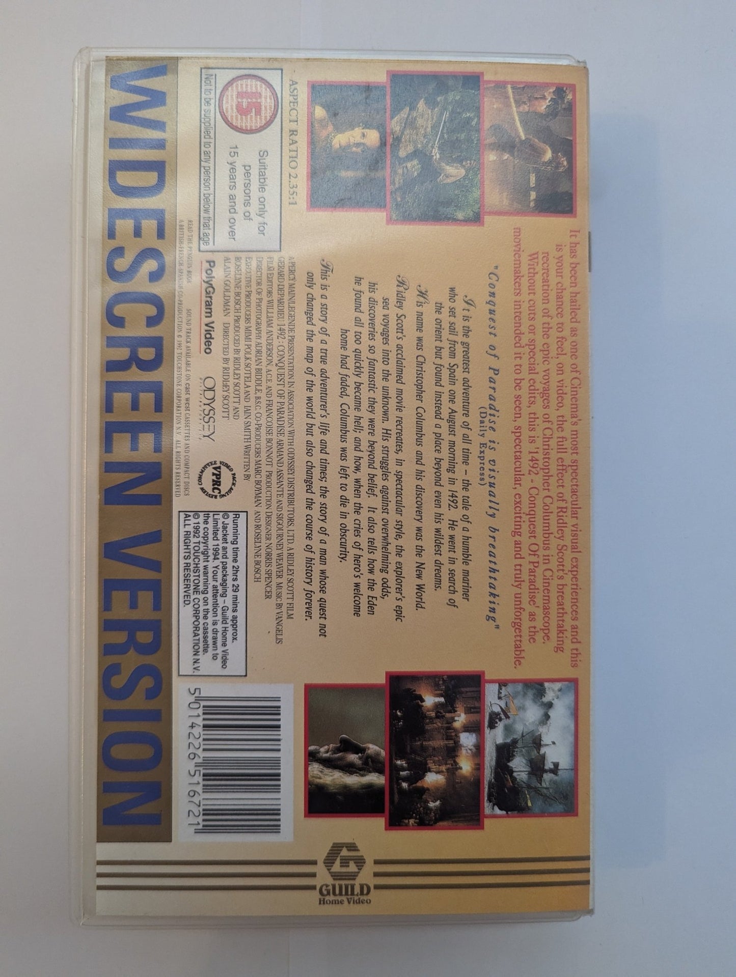 1492 Conquest Of Paradise (1992) VHS Video Wide - screen - Flippin Retro Video Shop