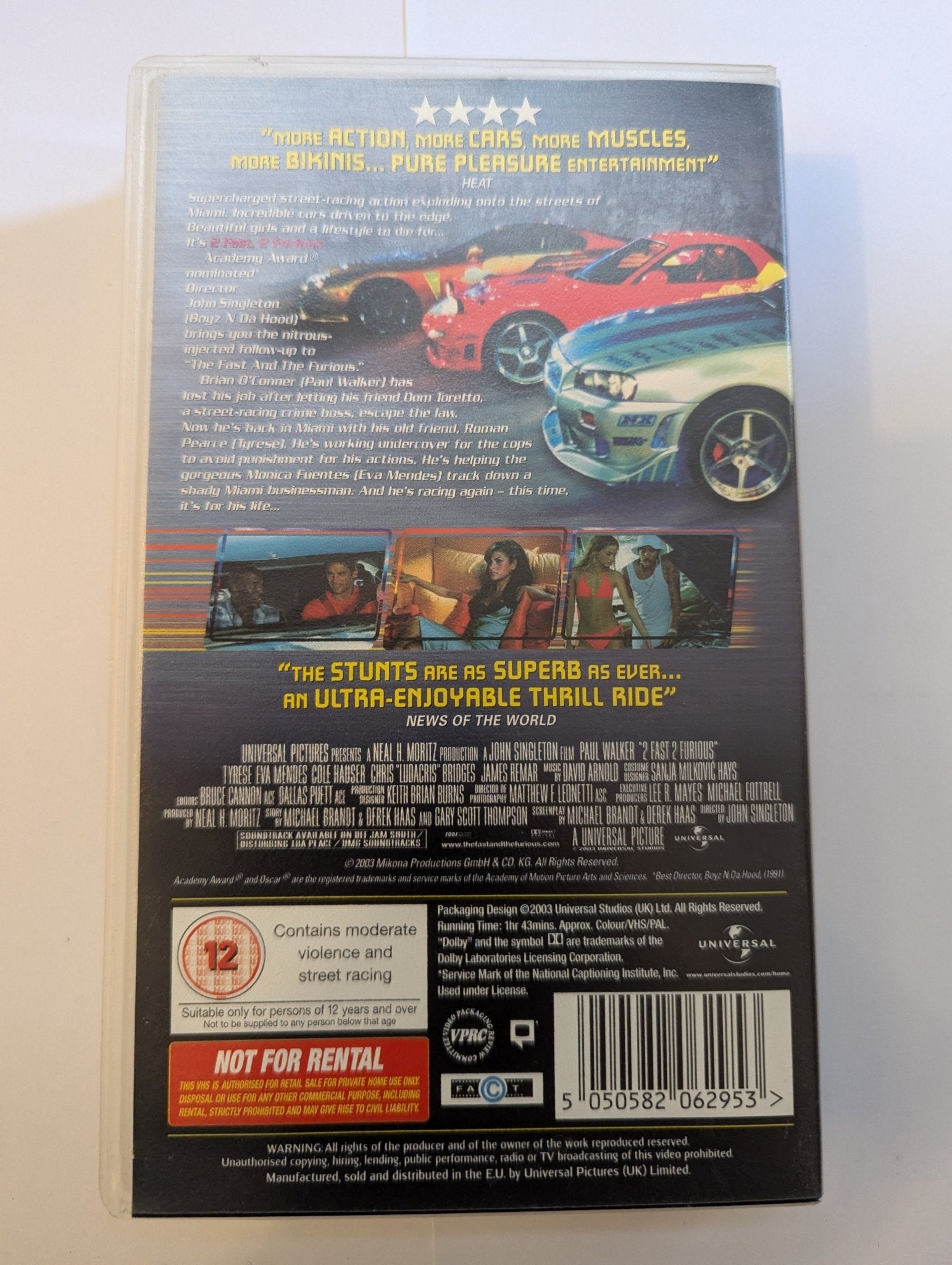 2 Fast 2 Furious (2003) VHS Video - Flippin Retro