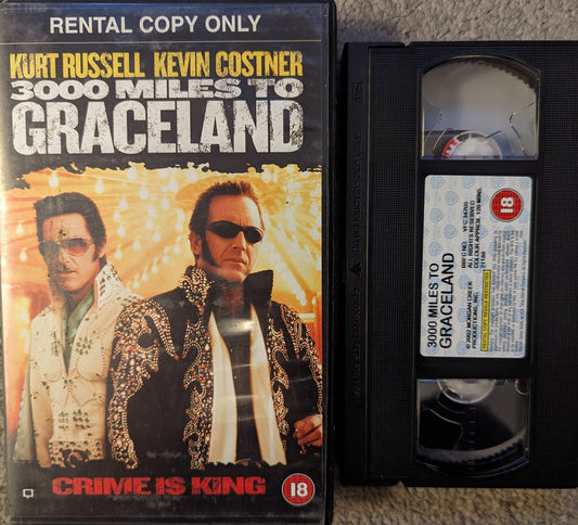 3000 Miles To Graceland (2001) VHS Video Ex Rental - Flippin Retro Video Shop