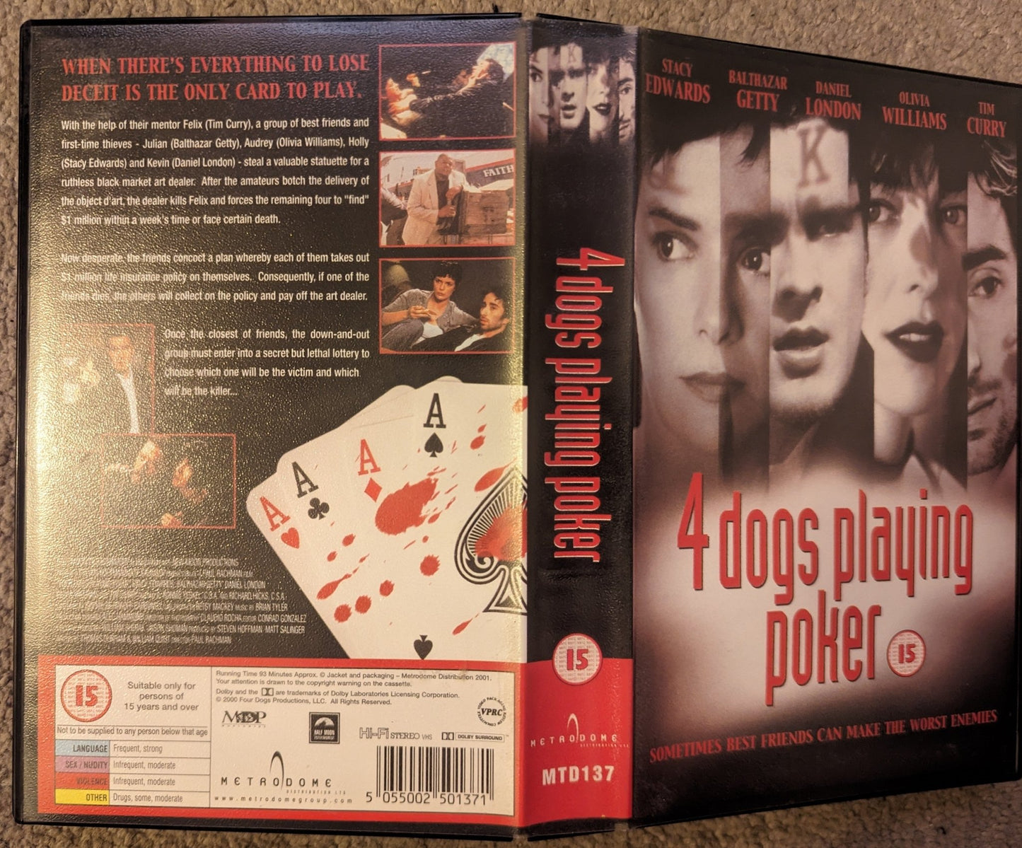 4 Dogs playing Poker (2000) VHS Video Ex Rental - Flippin Retro Video Shop