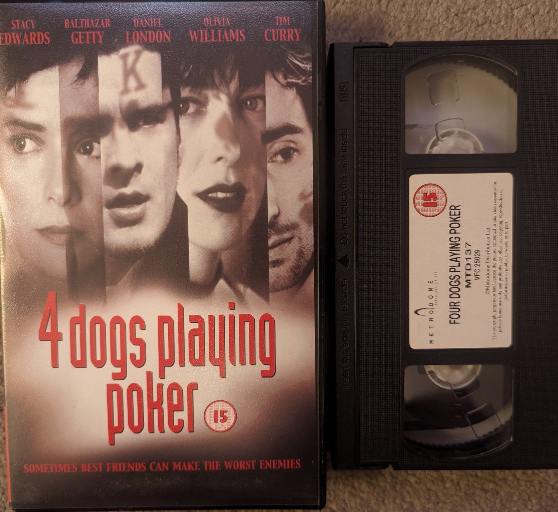 4 Dogs playing Poker (2000) VHS Video Ex Rental - Flippin Retro Video Shop