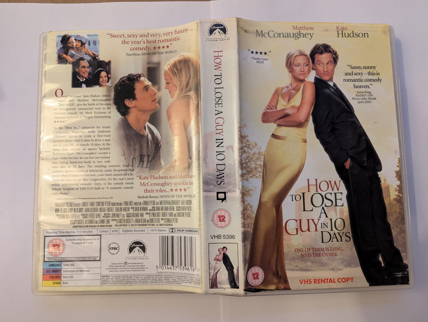 How To Lose A Guy In 10 Days (2003) VHS Video Ex Rental