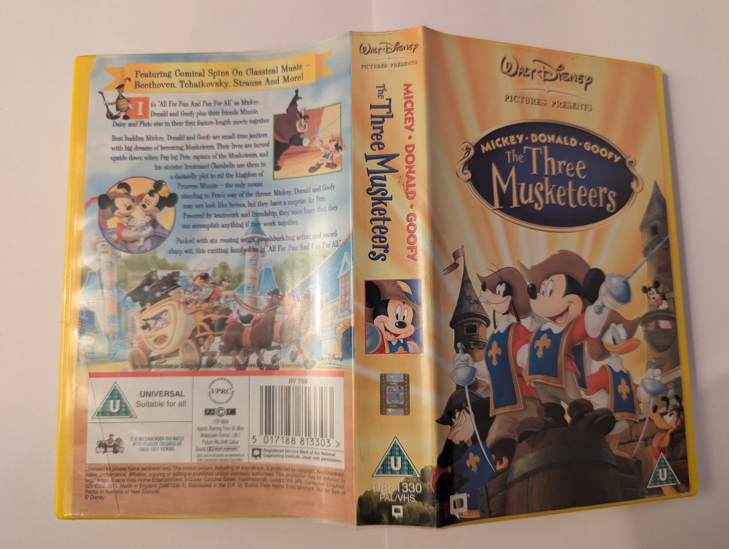 Mickey Donald Goofy The Three Musketeers VHS Video