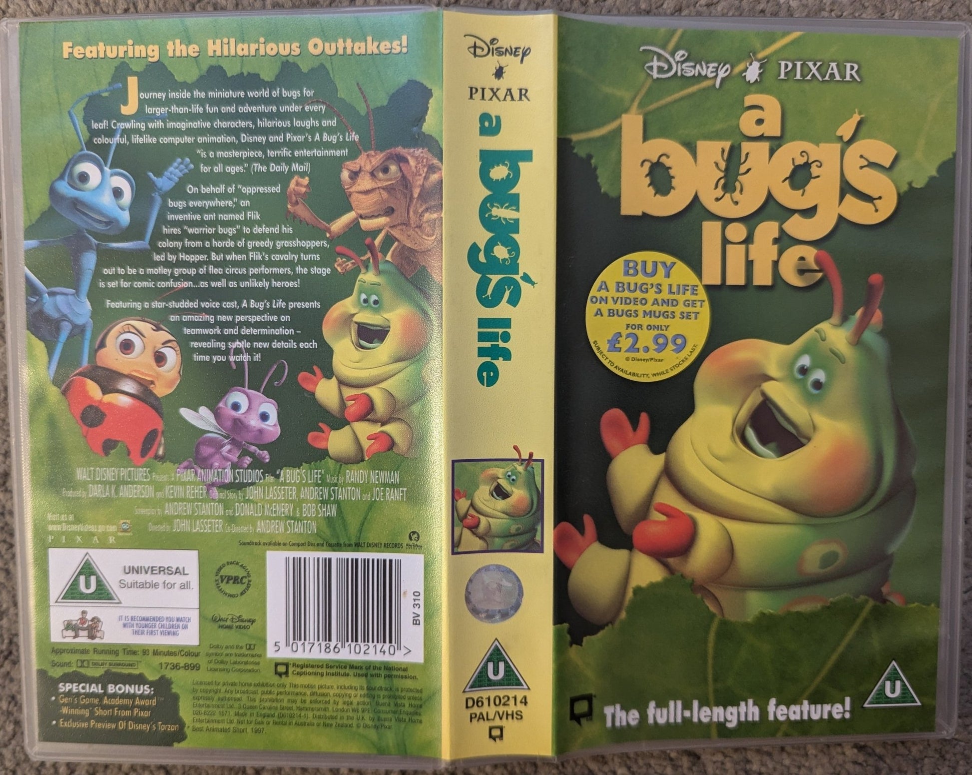 A Bugs Life (1998) VHS Video - Flippin Retro Video Shop