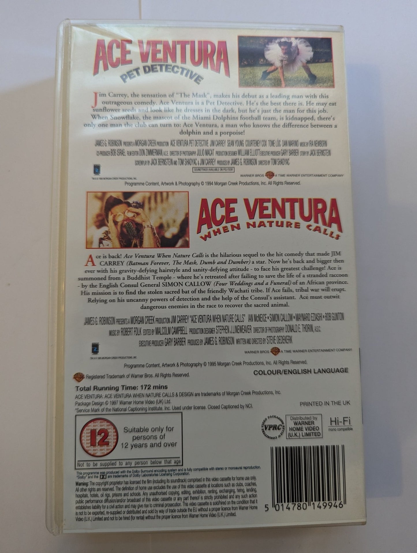 Ace Ventura Pet Detective & Nature Calls VHS Video - Flippin Retro