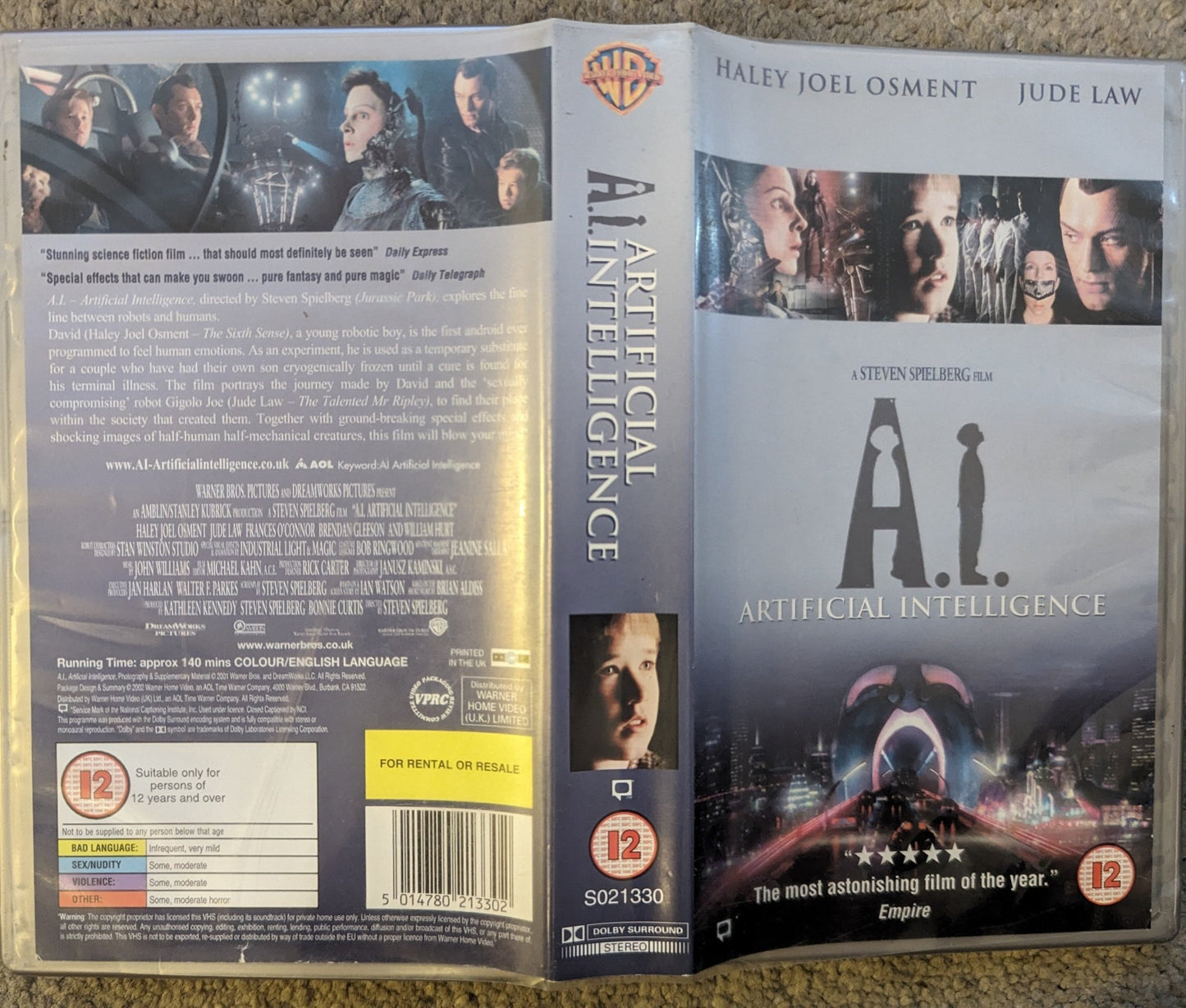 A.i Artificial Intelligence (2001) VHS Video - Flippin Retro Video Shop