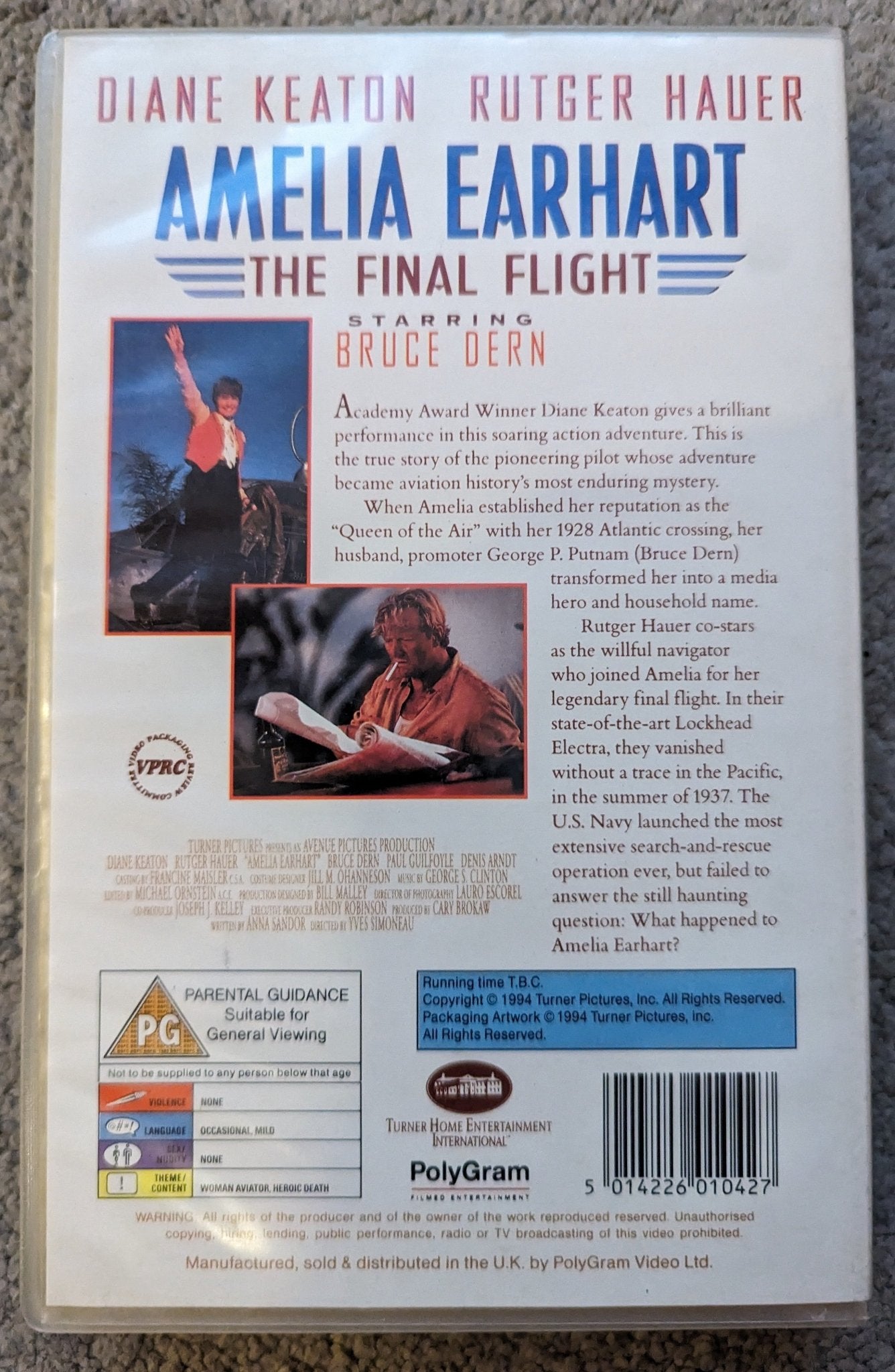 Amelia Earhart The Final Flight (1994) VHS Video Ex Rental - Flippin Retro Video Shop