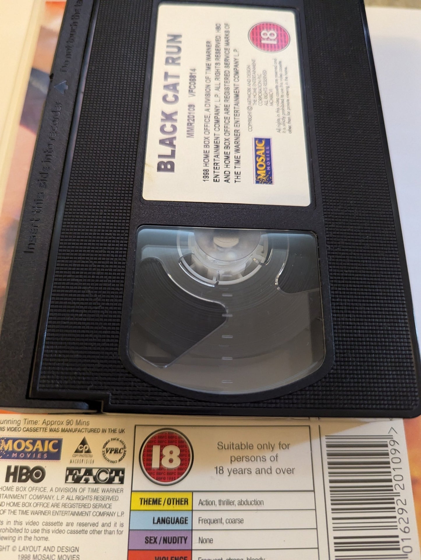 Black Cat Run (1998) VHS Video Ex Rental - Flippin Retro Video Shop