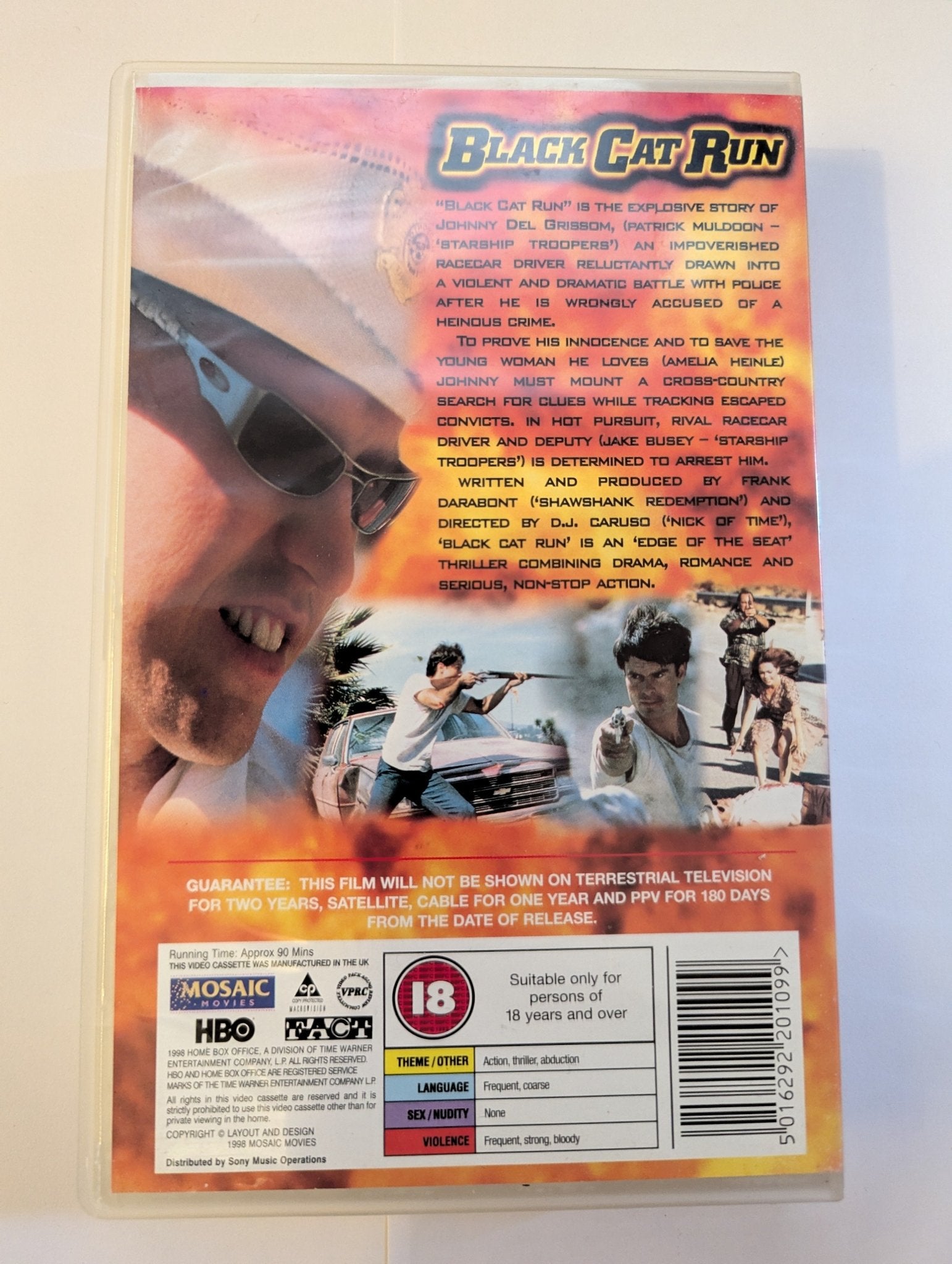 Black Cat Run (1998) VHS Video Ex Rental - Flippin Retro Video Shop