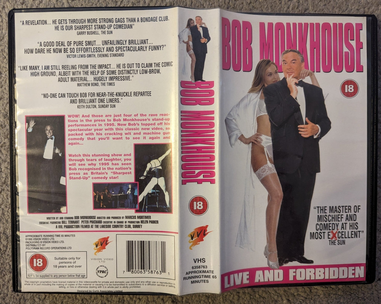 Bob Monkhouse Live and Forbidden (1995) VHS Video - Flippin Retro Video Shop