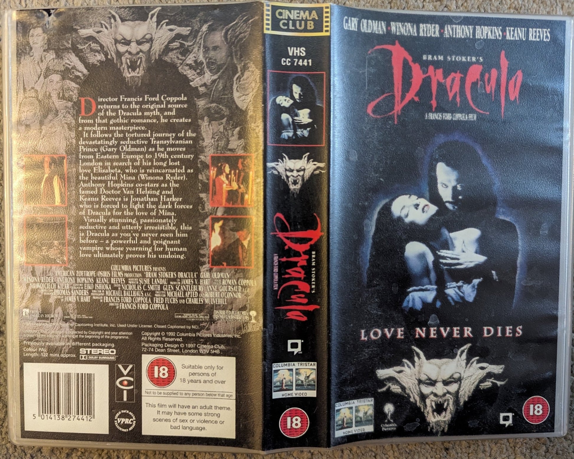 Bram Stokes Dracula (1992) VHS Video Cinema Club - Flippin Retro Video Shop