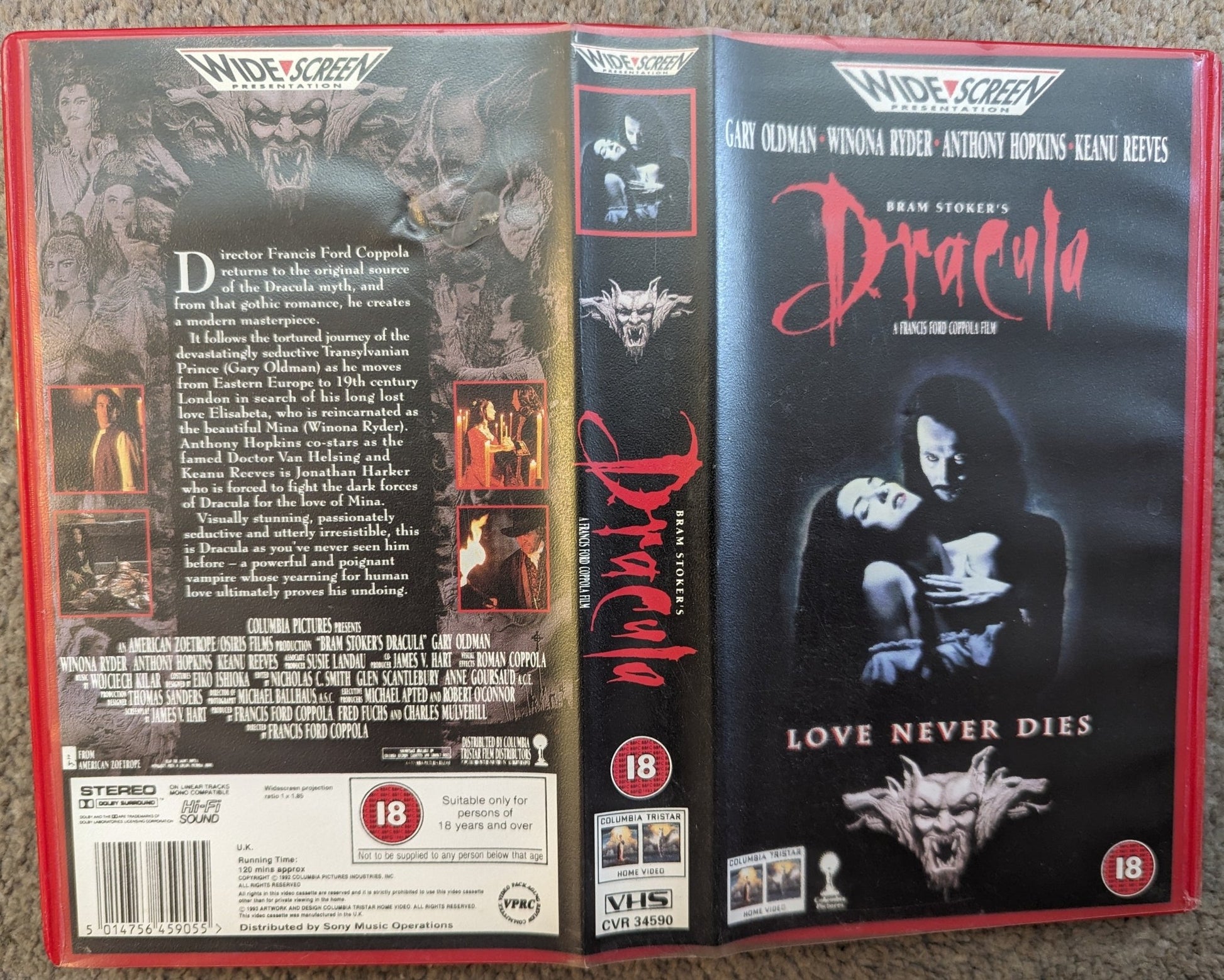 Bram Stokes Dracula (1992) VHS Video Wide - screen - Flippin Retro Video Shop