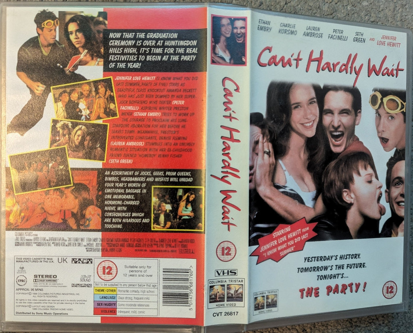 Can't Hardly Wait (1998) VHS Video Ex Rental - Flippin Retro Video Shop