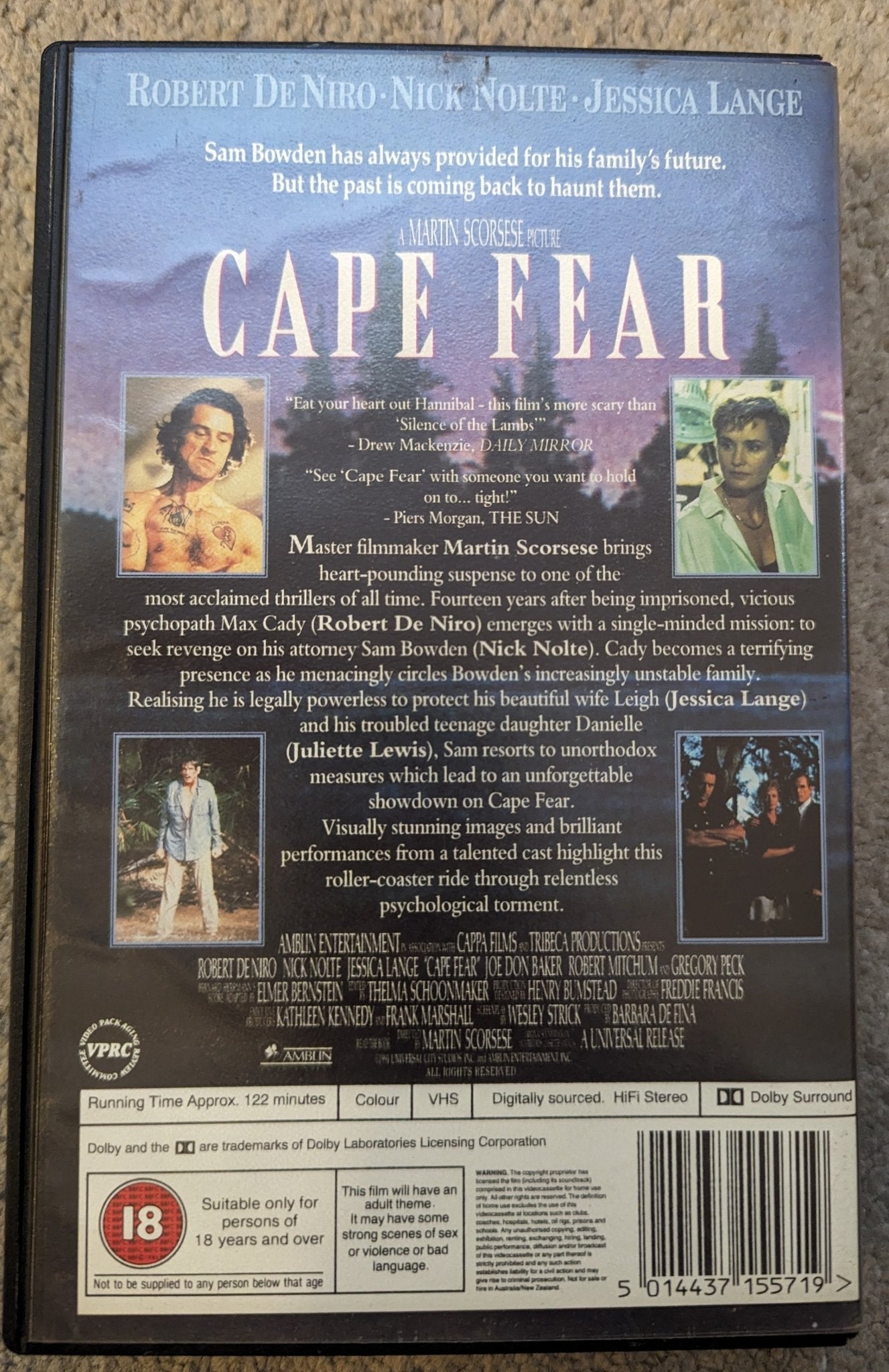 Cape Fear (1991) VHS Video Ex Rental - Flippin Retro Video Shop