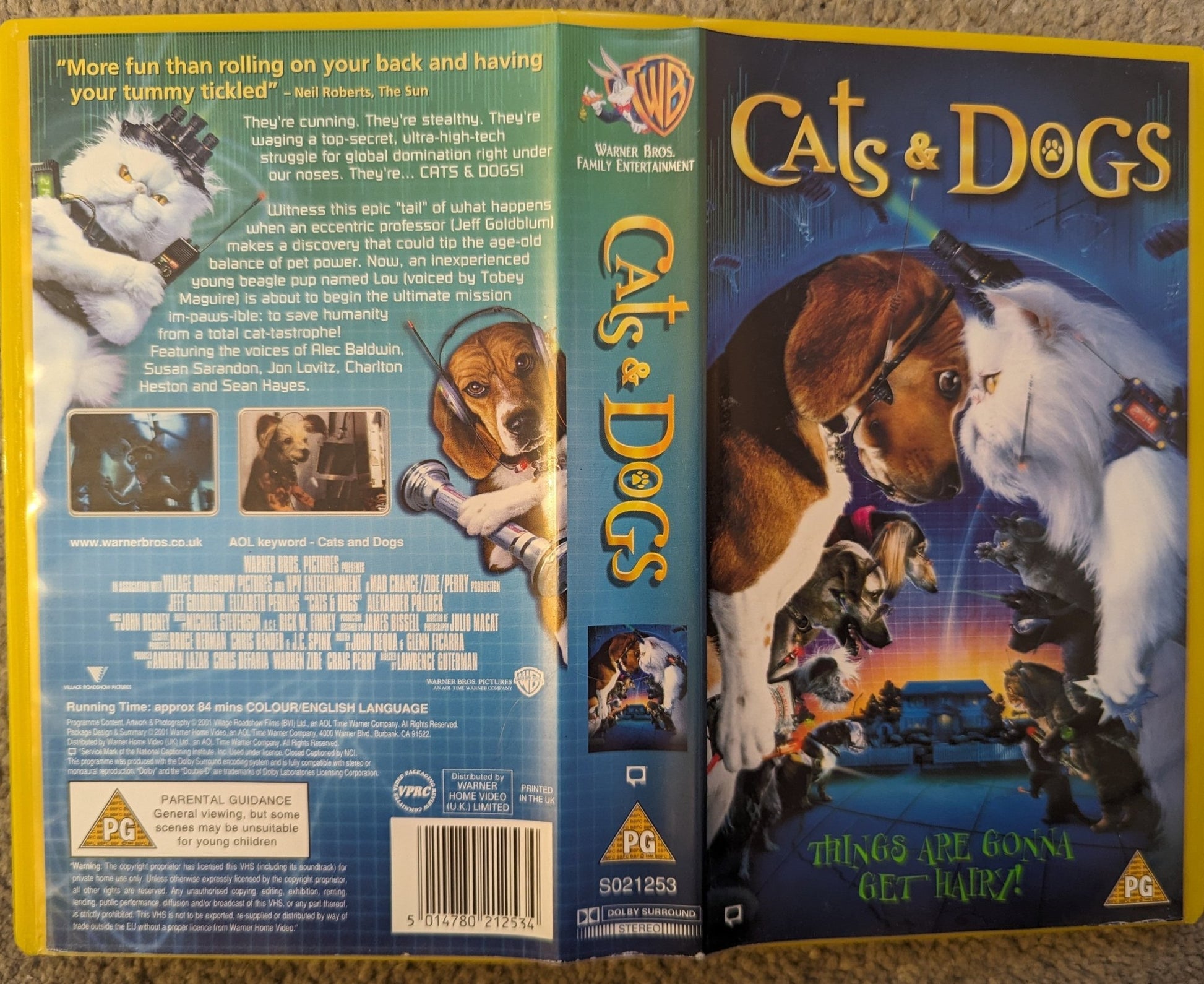 Cats & Dogs (2001) VHS Video Yellow Case - Flippin Retro Video Shop