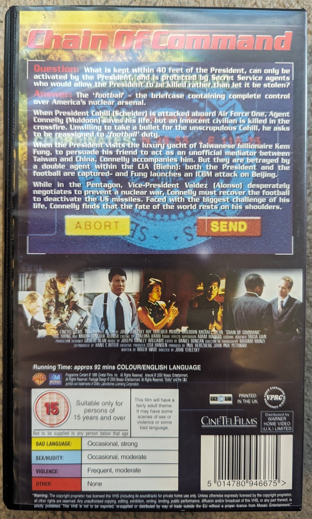 Chain Of Command (2001) VHS Video *Sealed* - Flippin Retro Video Shop