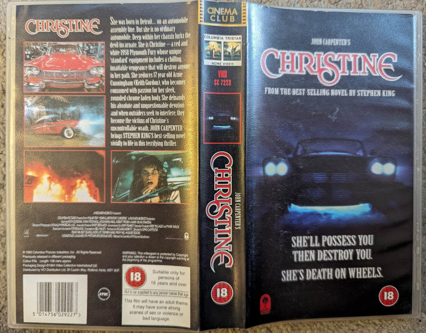 Christine (1983) VHS Video Cinema Club - Flippin Retro Video Shop