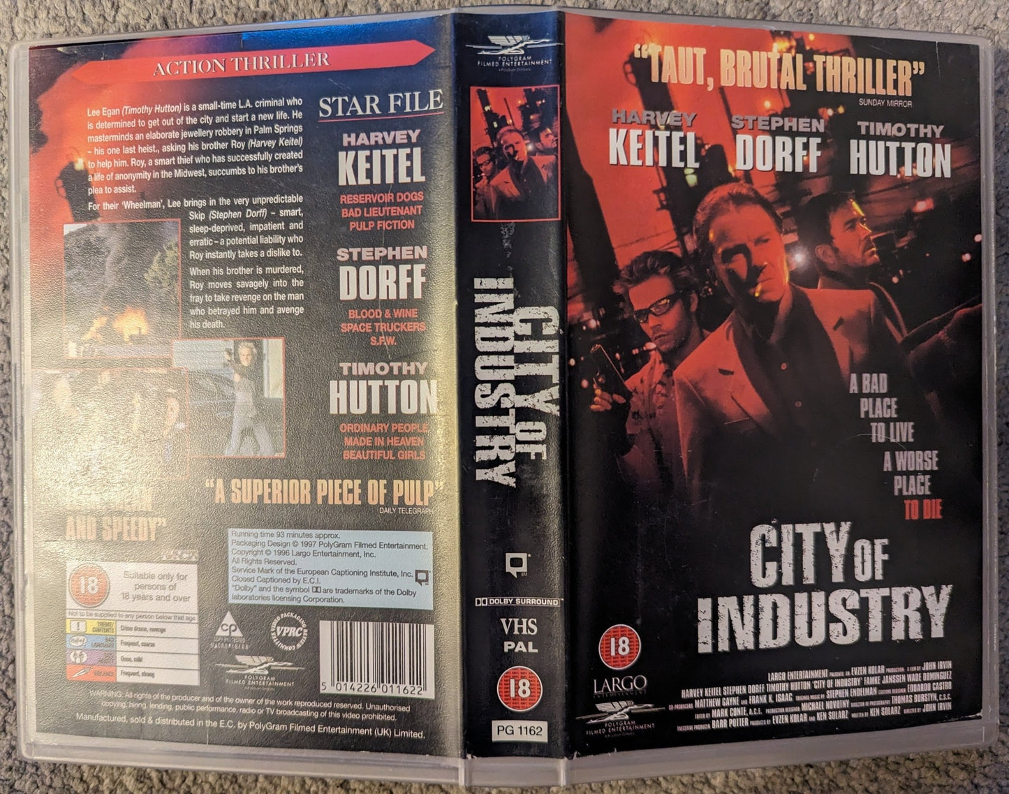 City Of Industry (1997) VHS Video Ex Rental - Flippin Retro Video Shop