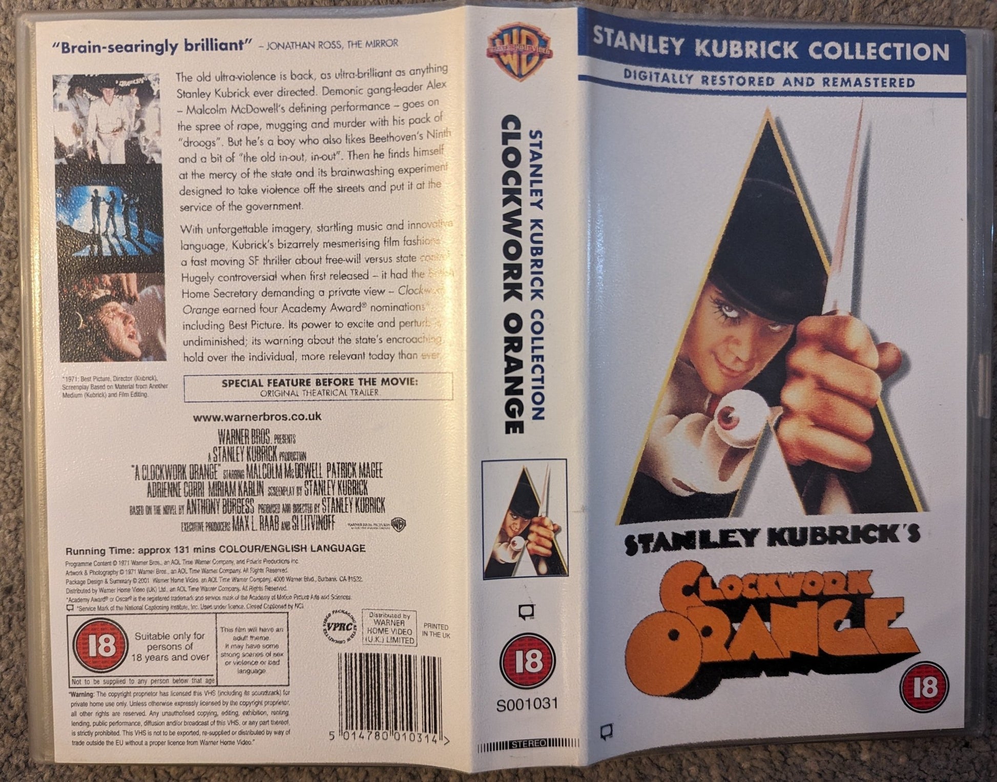 Clockwork Orange (1971) VHS Video - Flippin Retro Video Shop