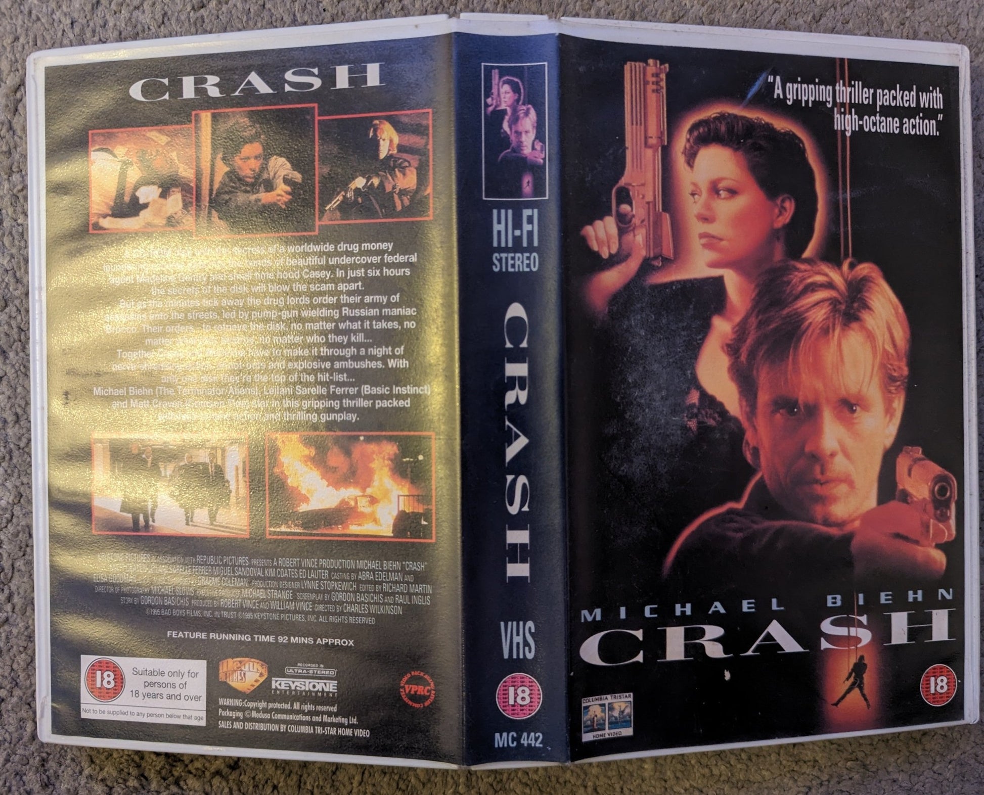 Crash (1995) VHS Video Ex Rental - Flippin Retro Video Shop