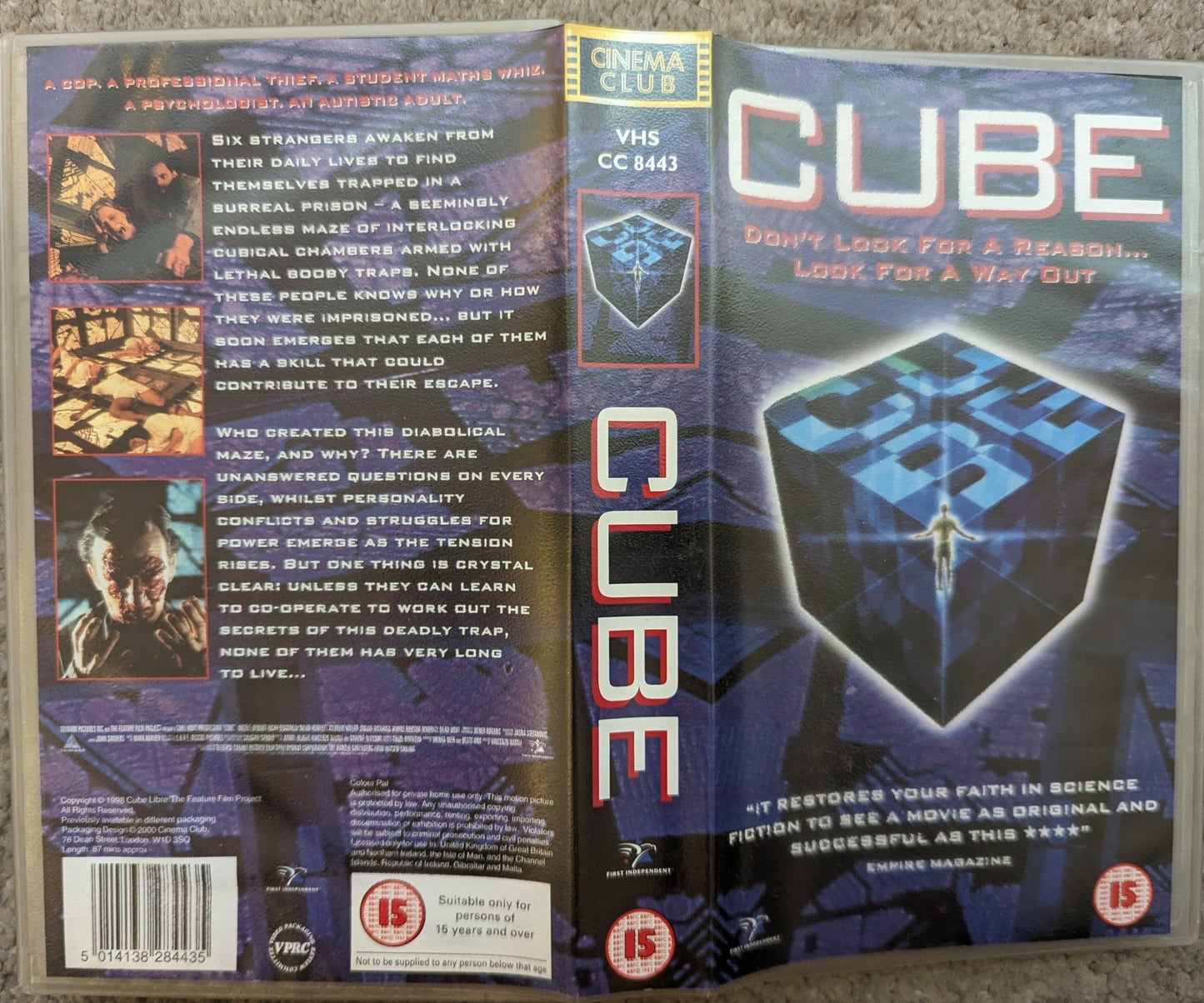 Cube (1997) VHS Video Cinema Club - Flippin Retro Video Shop