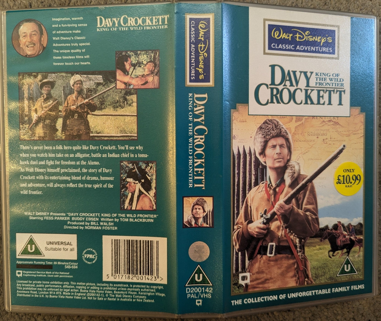 Davy Crockett King Of The Wild Frontier (1955) VHS Video - Flippin Retro Video Shop