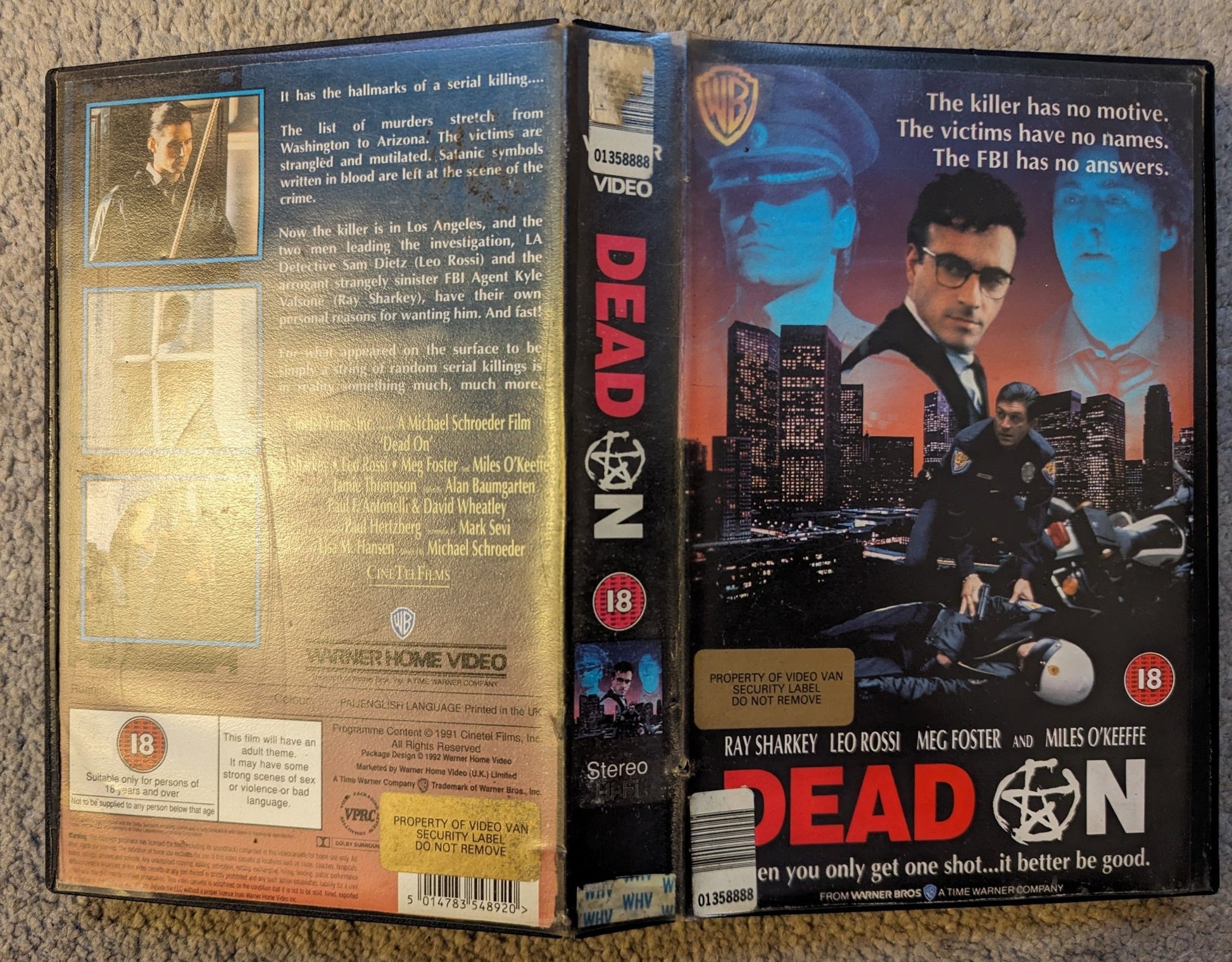 Dead On (1991) VHS Video Ex Rental - Flippin Retro Video Shop