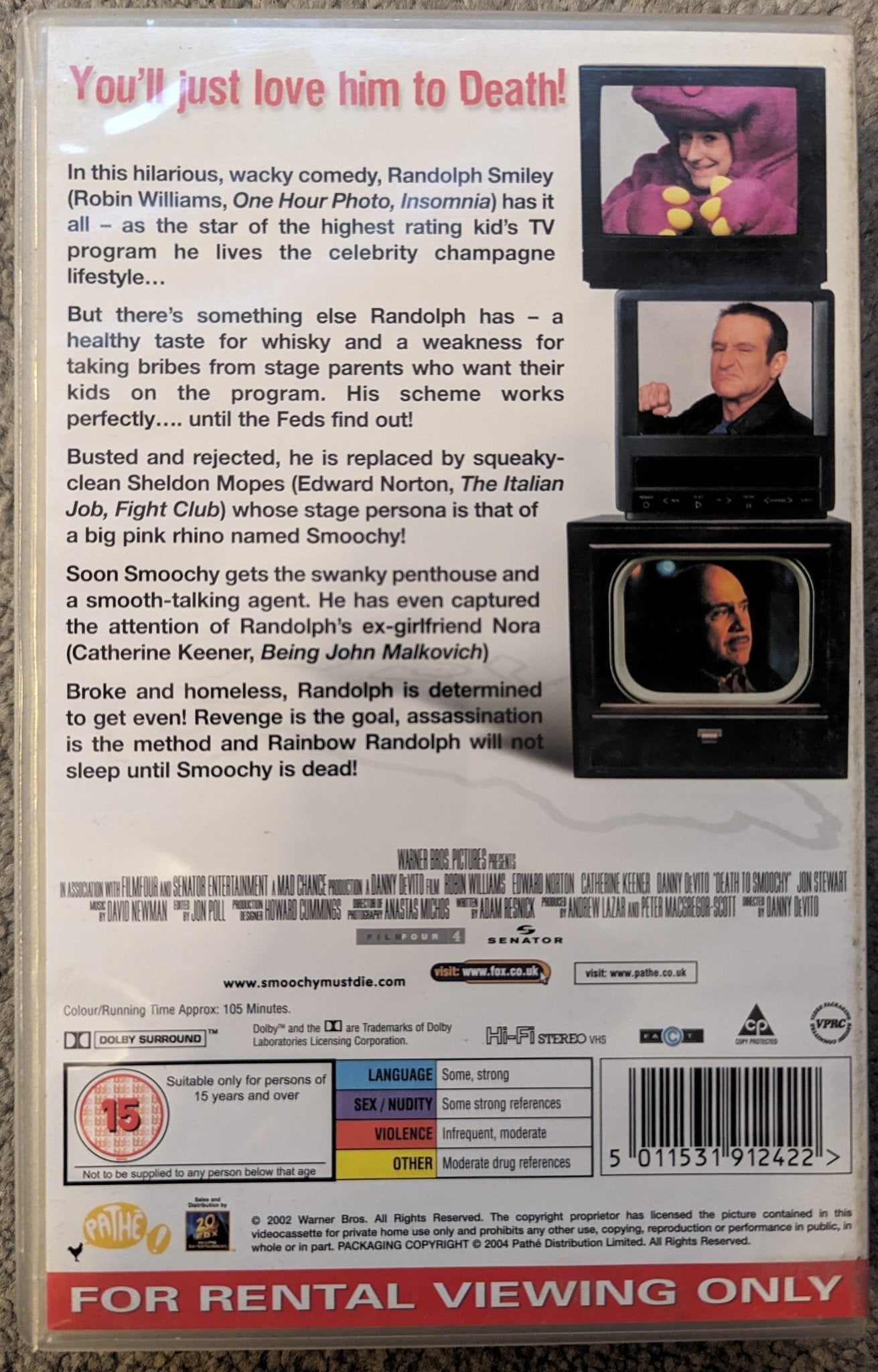 Death To Smoochy (2002) VHS Video Ex Rental - Flippin Retro Video Shop