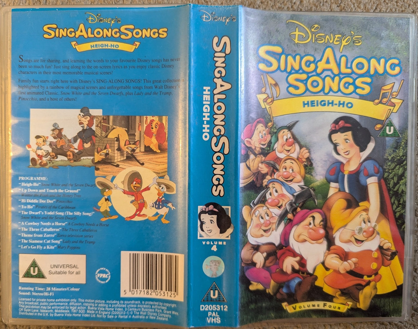 Disney Sing Along Songs Vol 4 Snow White Heigh Ho VHS Video - Flippin Retro Video Shop