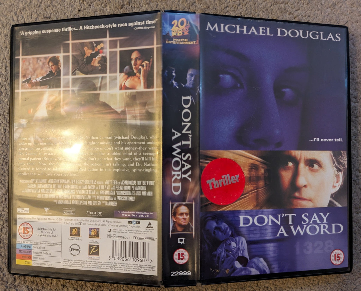 Don't Say A Word (2001) VHS Video Ex Rental - Flippin Retro Video Shop