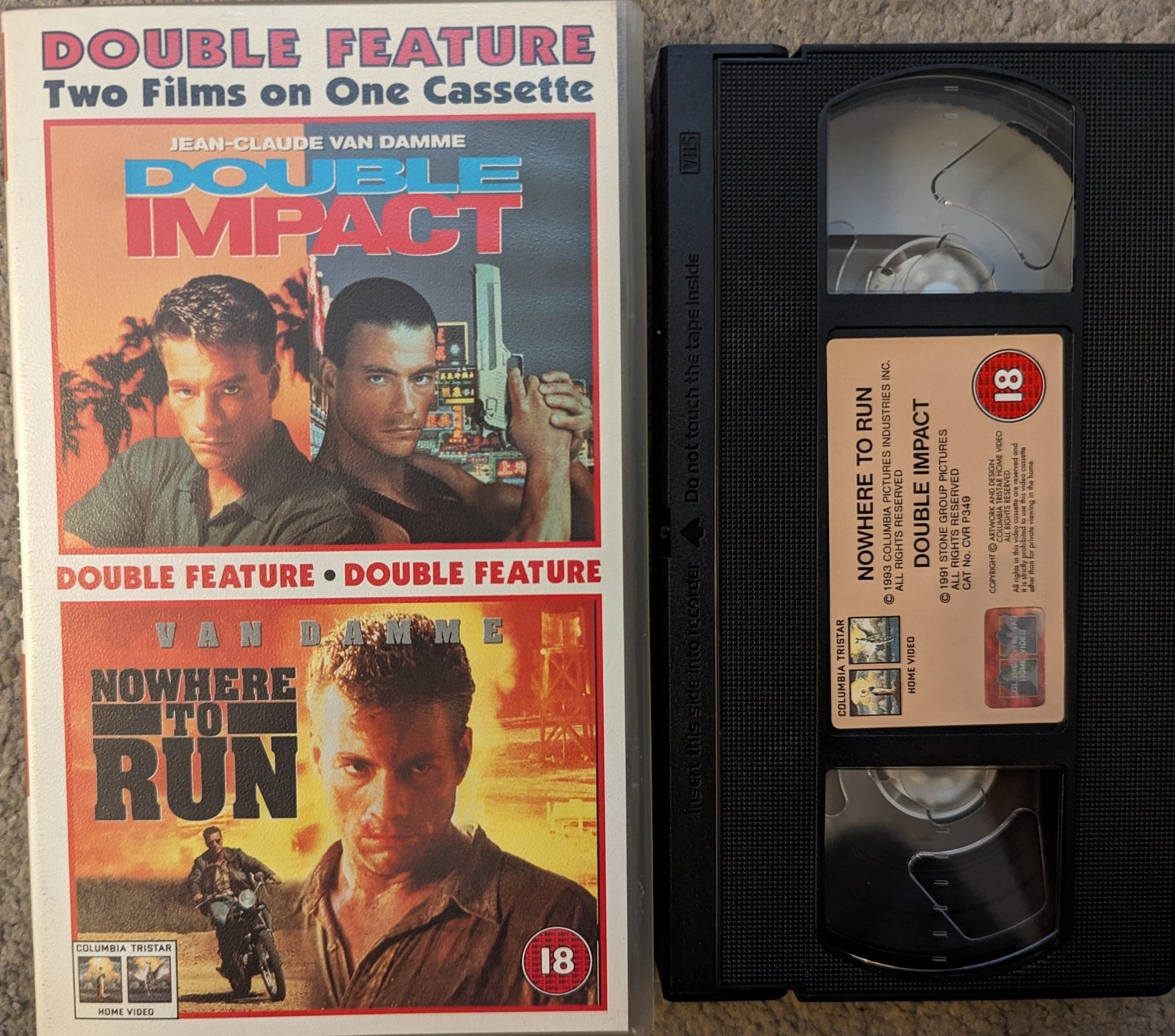 Double Impact & Nowhere To Run VHS Video - Flippin Retro Video Shop