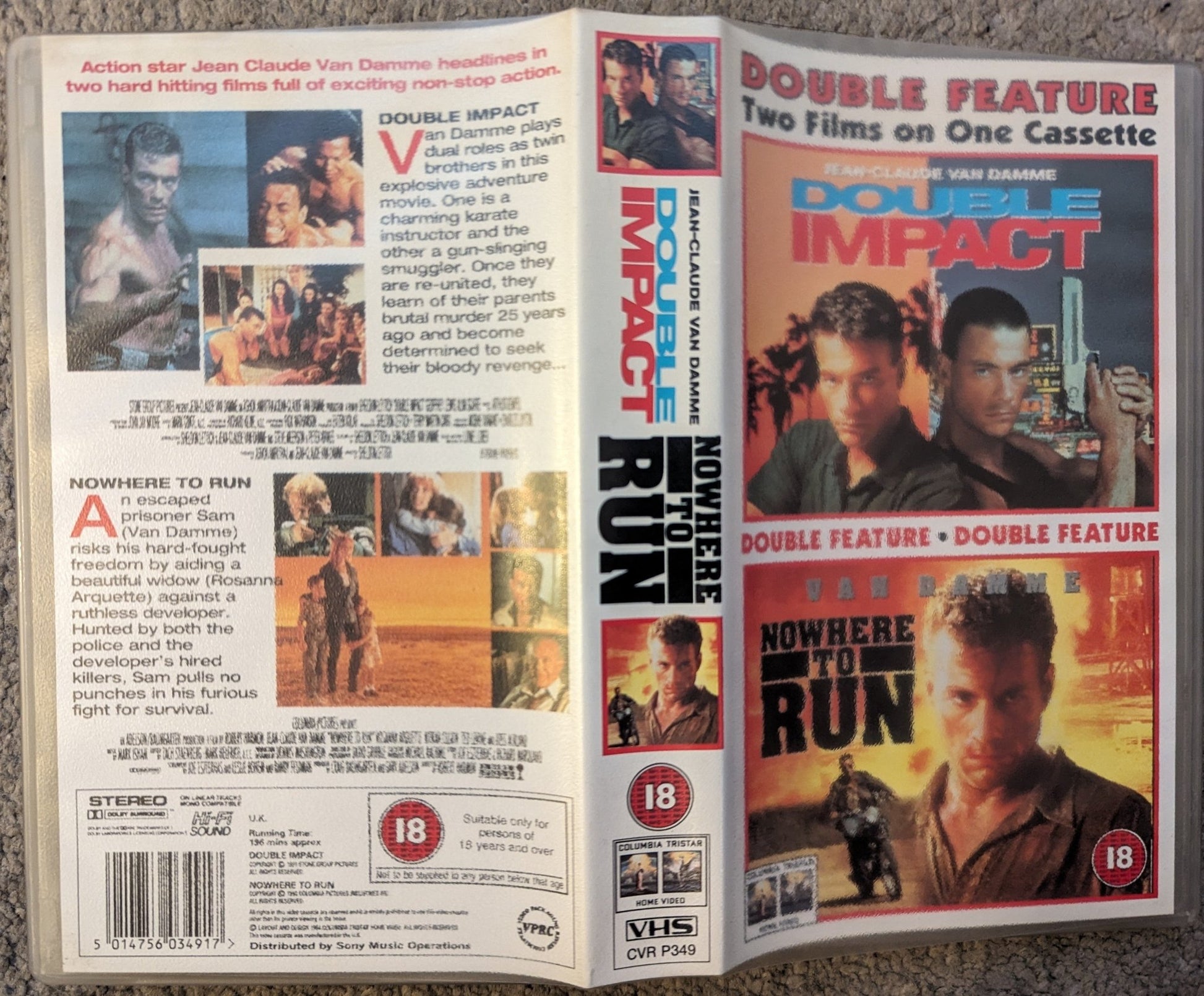 Double Impact & Nowhere To Run VHS Video - Flippin Retro Video Shop