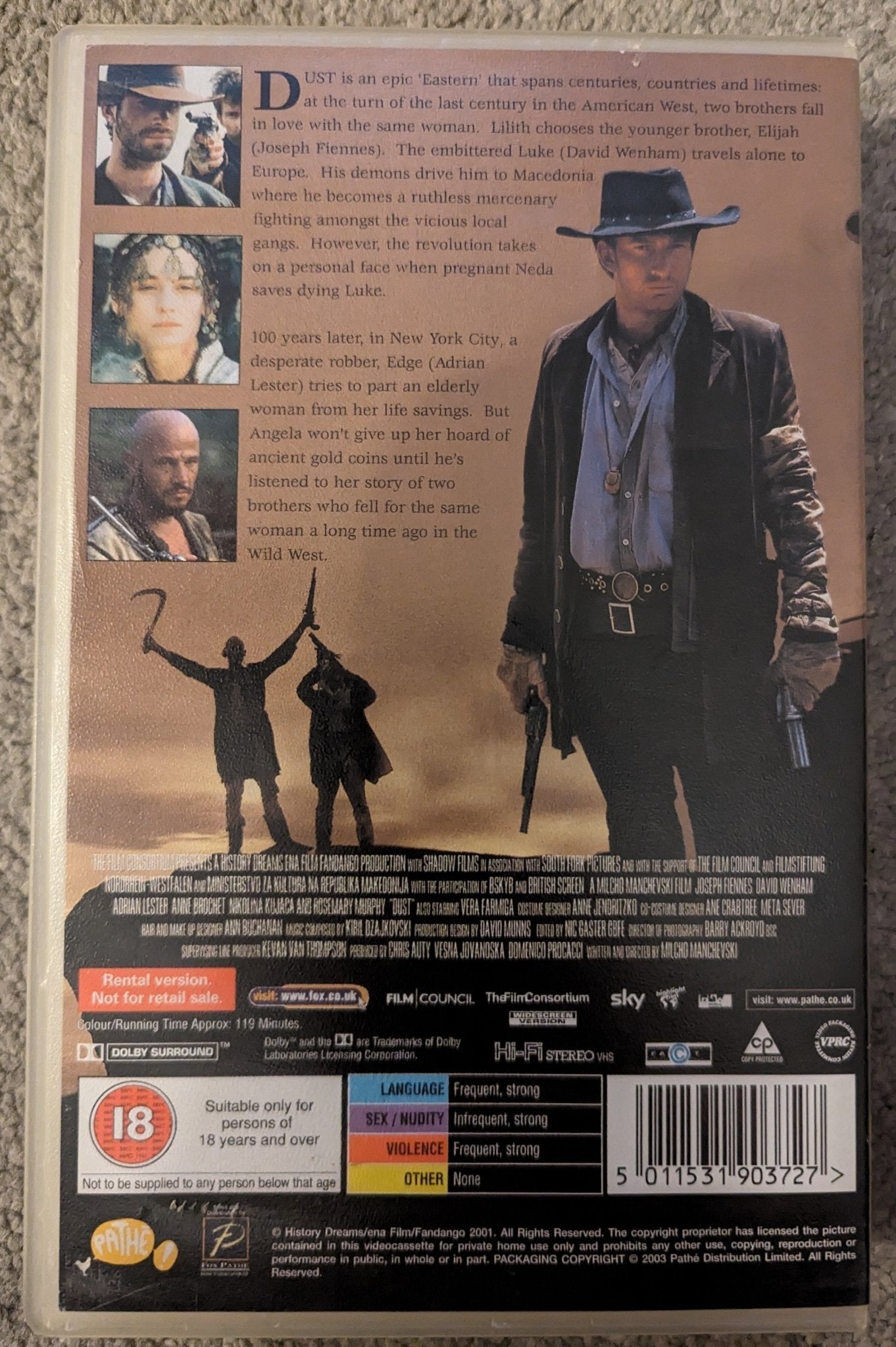 Dust (2001) VHS Video Ex Rental - Flippin Retro Video Shop