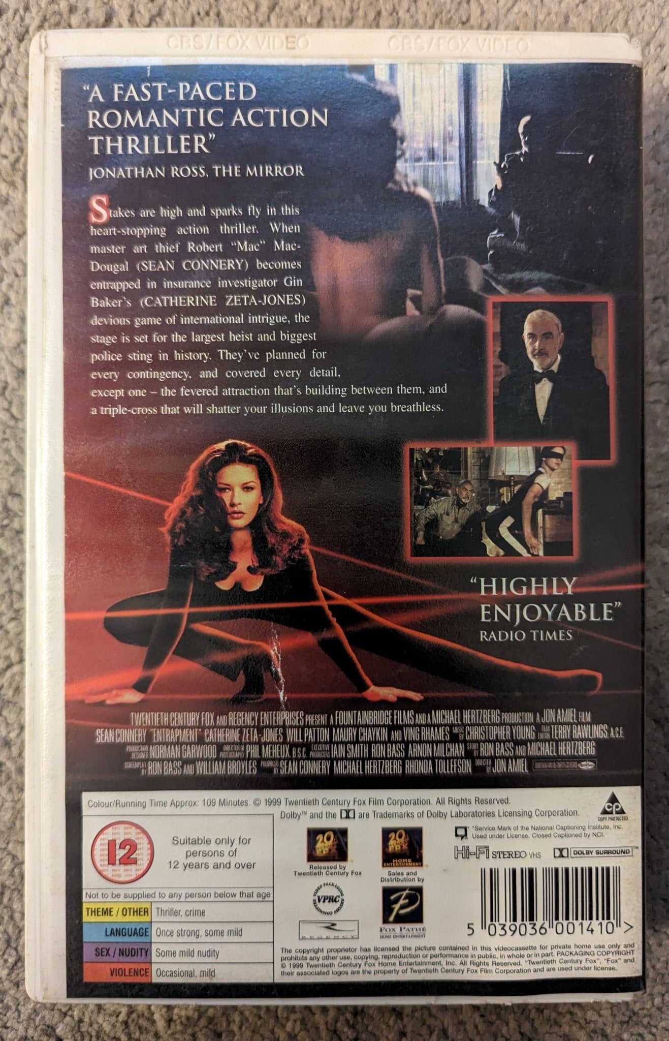 Entrapment (1999) VHS Video Ex Rental - Flippin Retro Video Shop