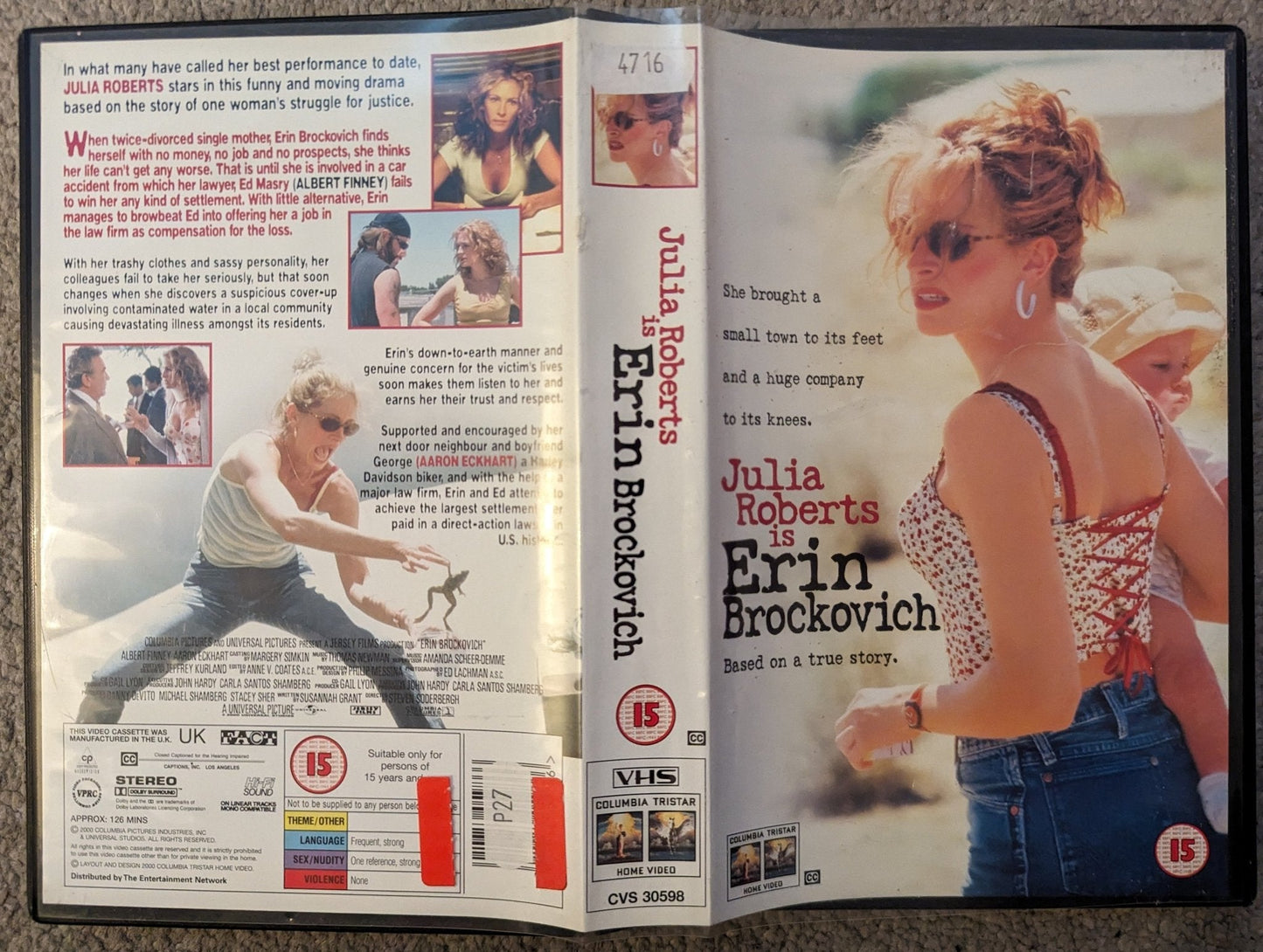 Erin Brockvich (2000) VHS Video Ex Rental - Flippin Retro Video Shop