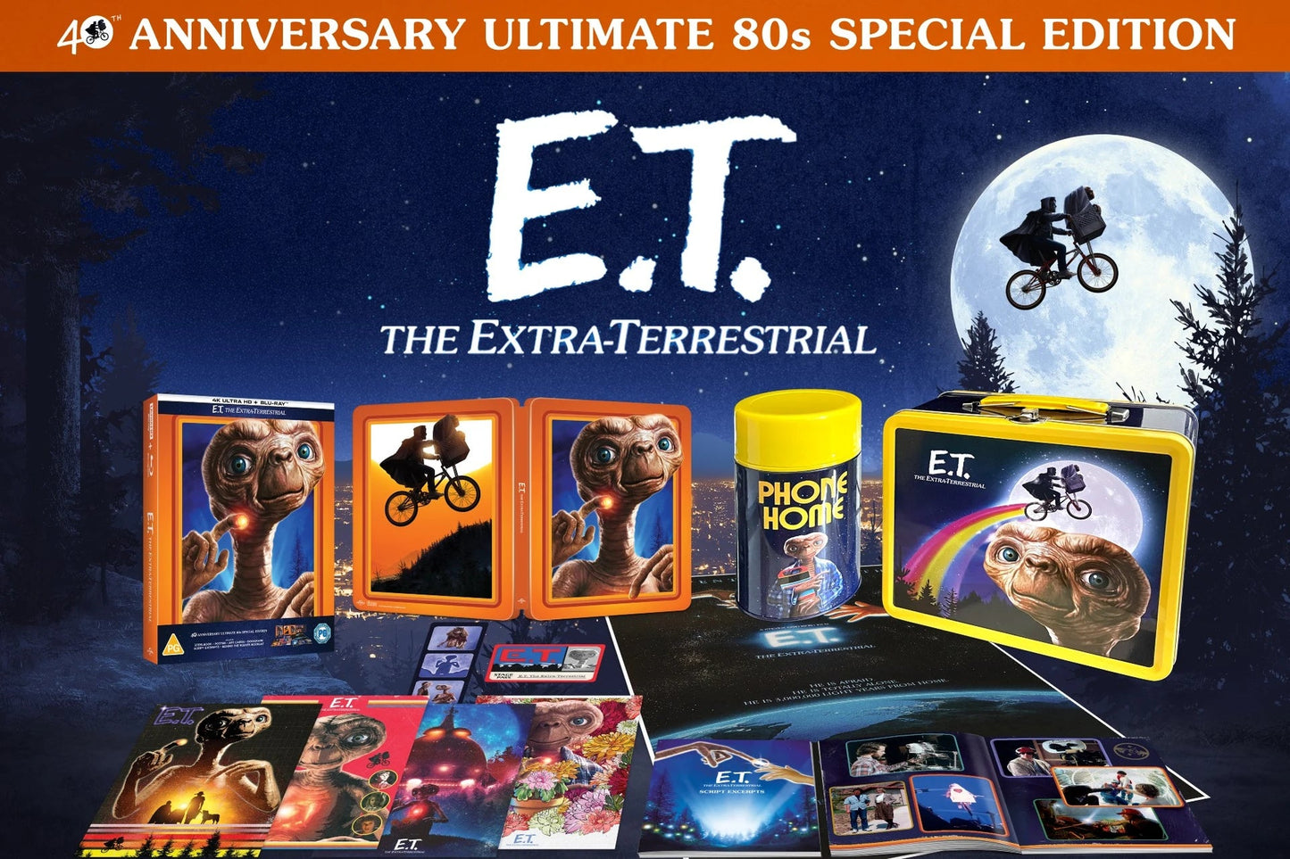 E.T. THE EXTRA - TERRESTRIAL 40TH ANNIVERSARY ULTIMATE 80S SPECIAL EDITION 4K ULTRA HD STEELBOOK SET (INCLUDES BLU - RAY) - Flippin Retro Video Shop