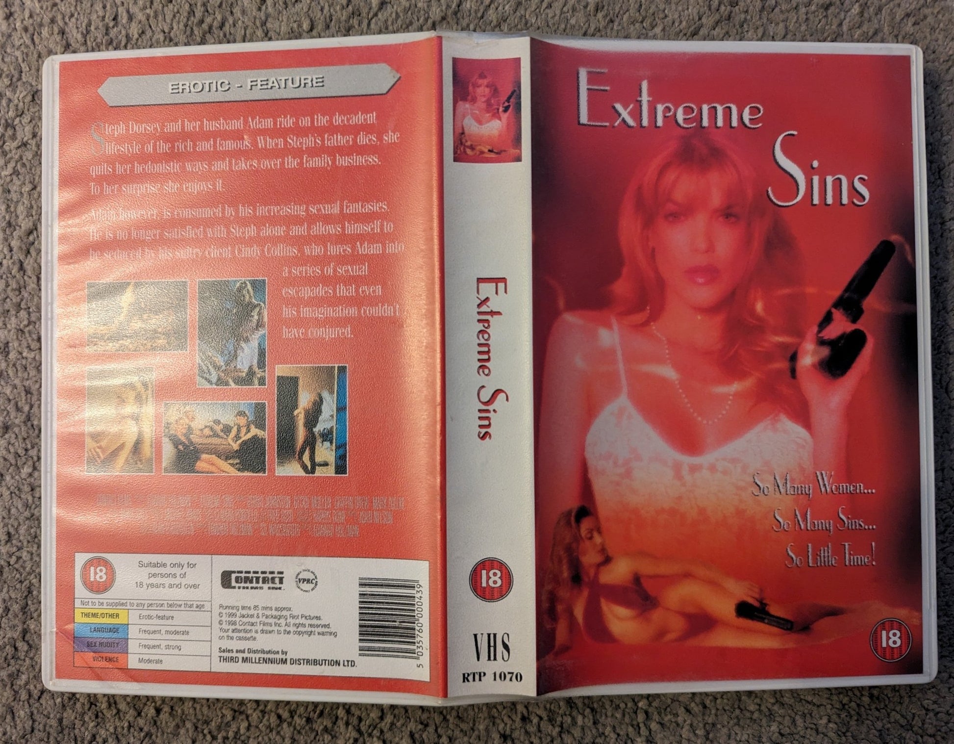 Extreme Sins (1998) VHS Video Ex Rental - Flippin Retro Video Shop