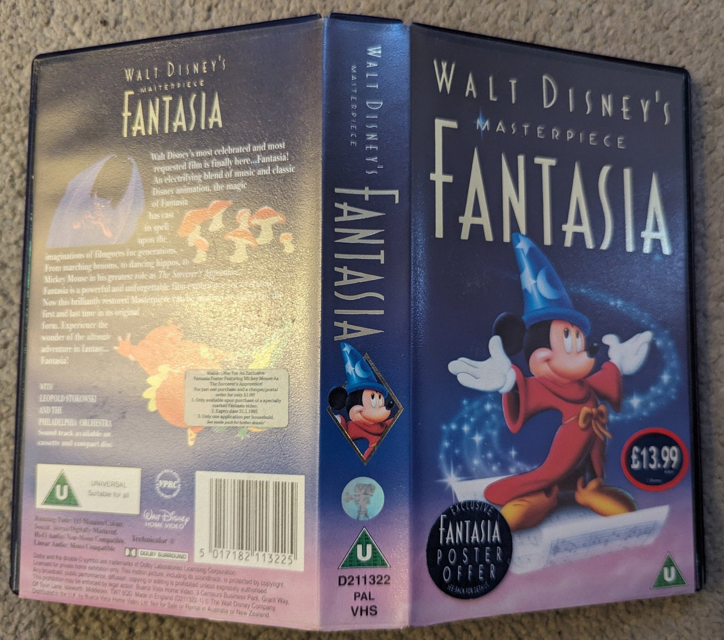 Fantasia (1940) VHS Video - Flippin Retro Video Shop