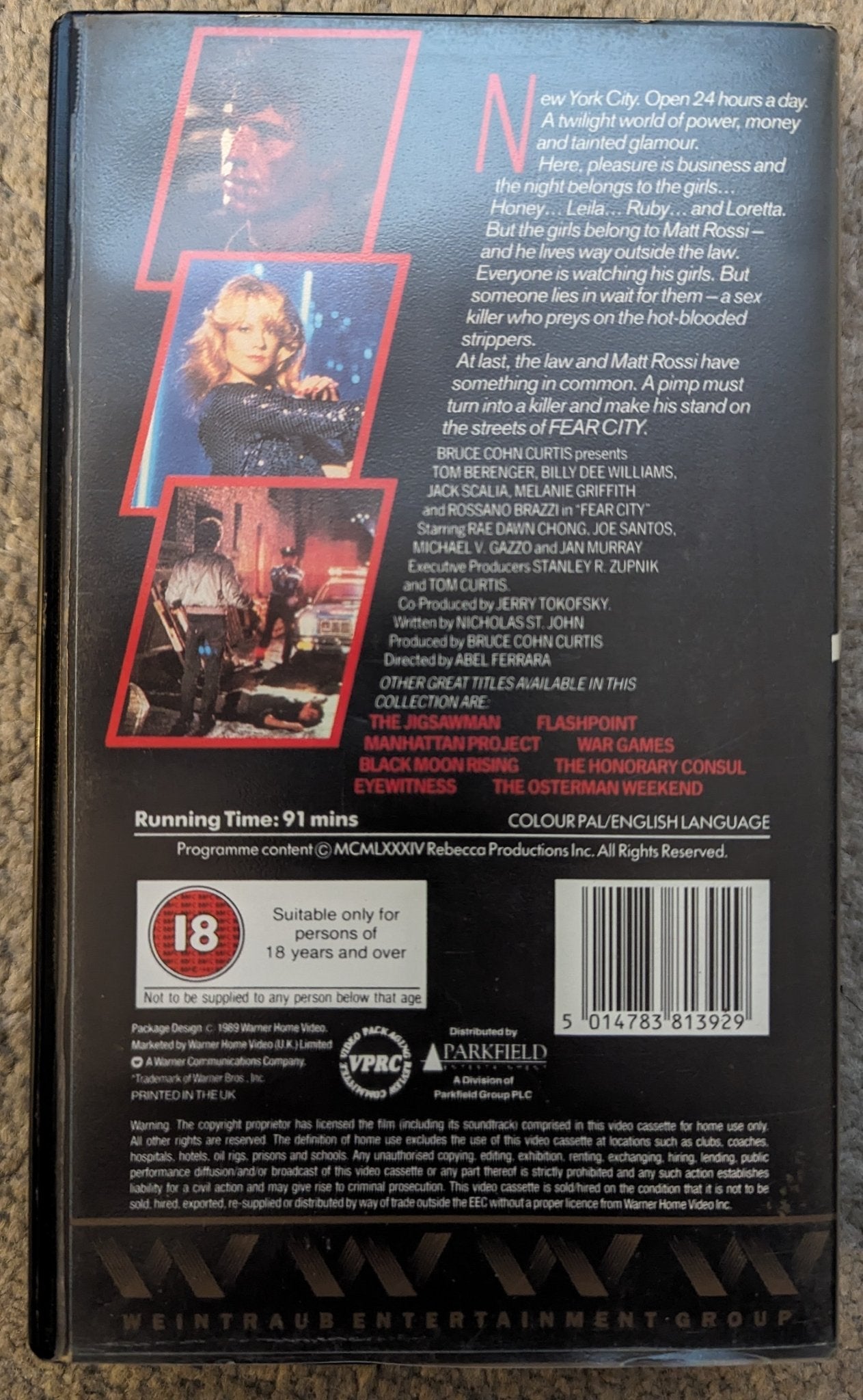 Fear City (1984) VHS Video - Flippin Retro Video Shop