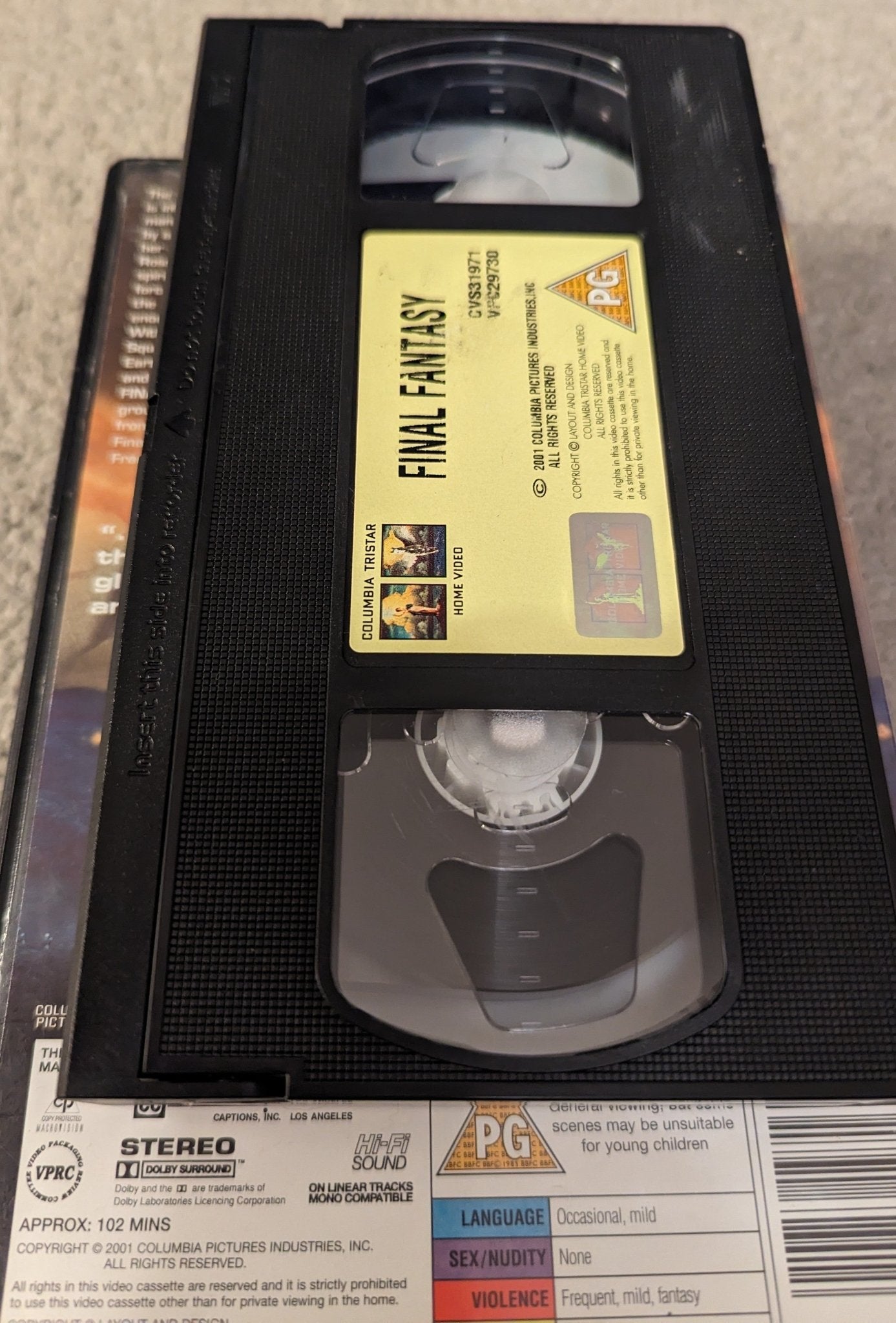 Final Fantasy The Spirits Within (2001) VHS Video Ex Rental - Flippin Retro Video Shop