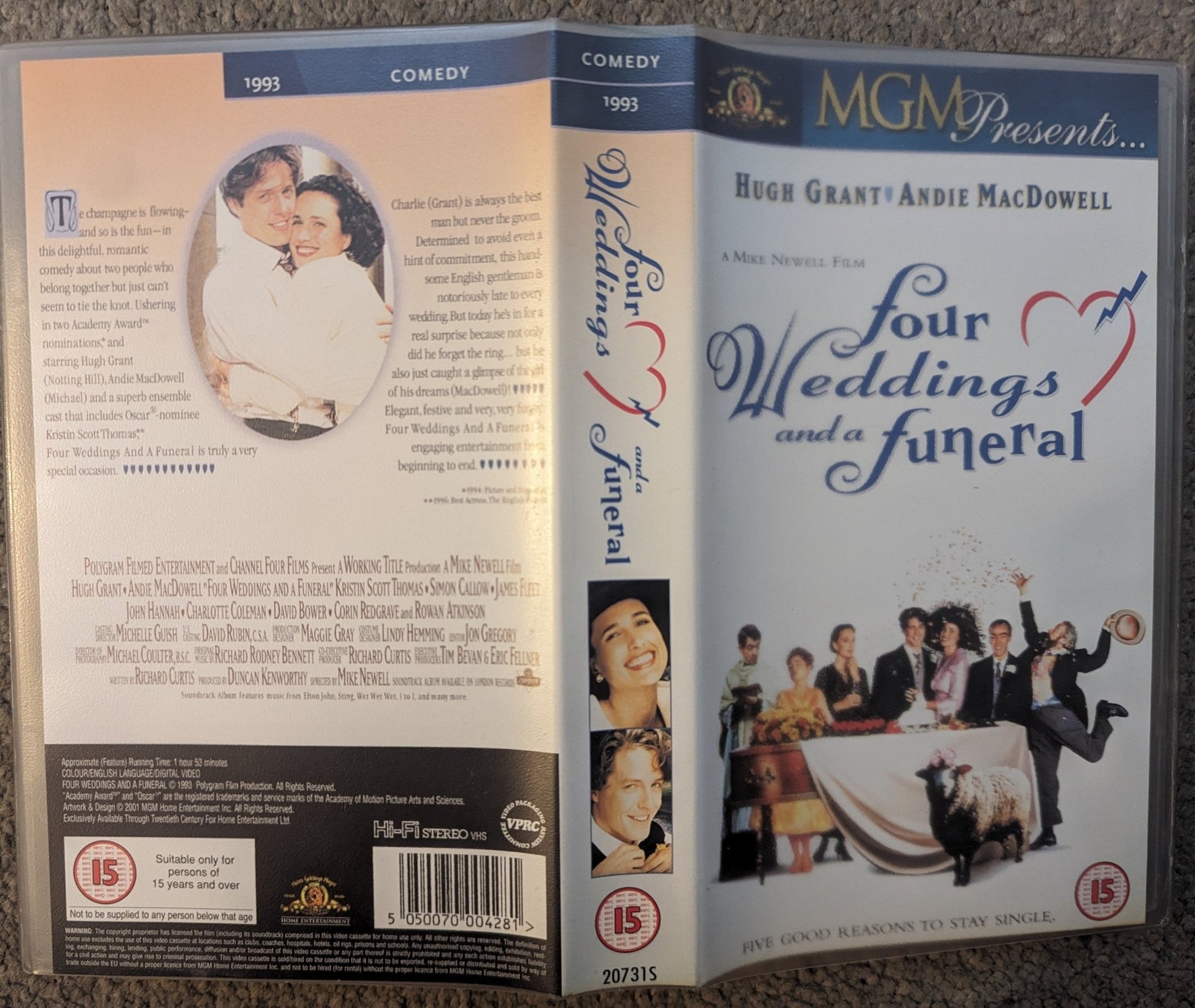 Four Weddings and a Funeral (1994) VHS Video *Sealed* - Flippin Retro Video Shop