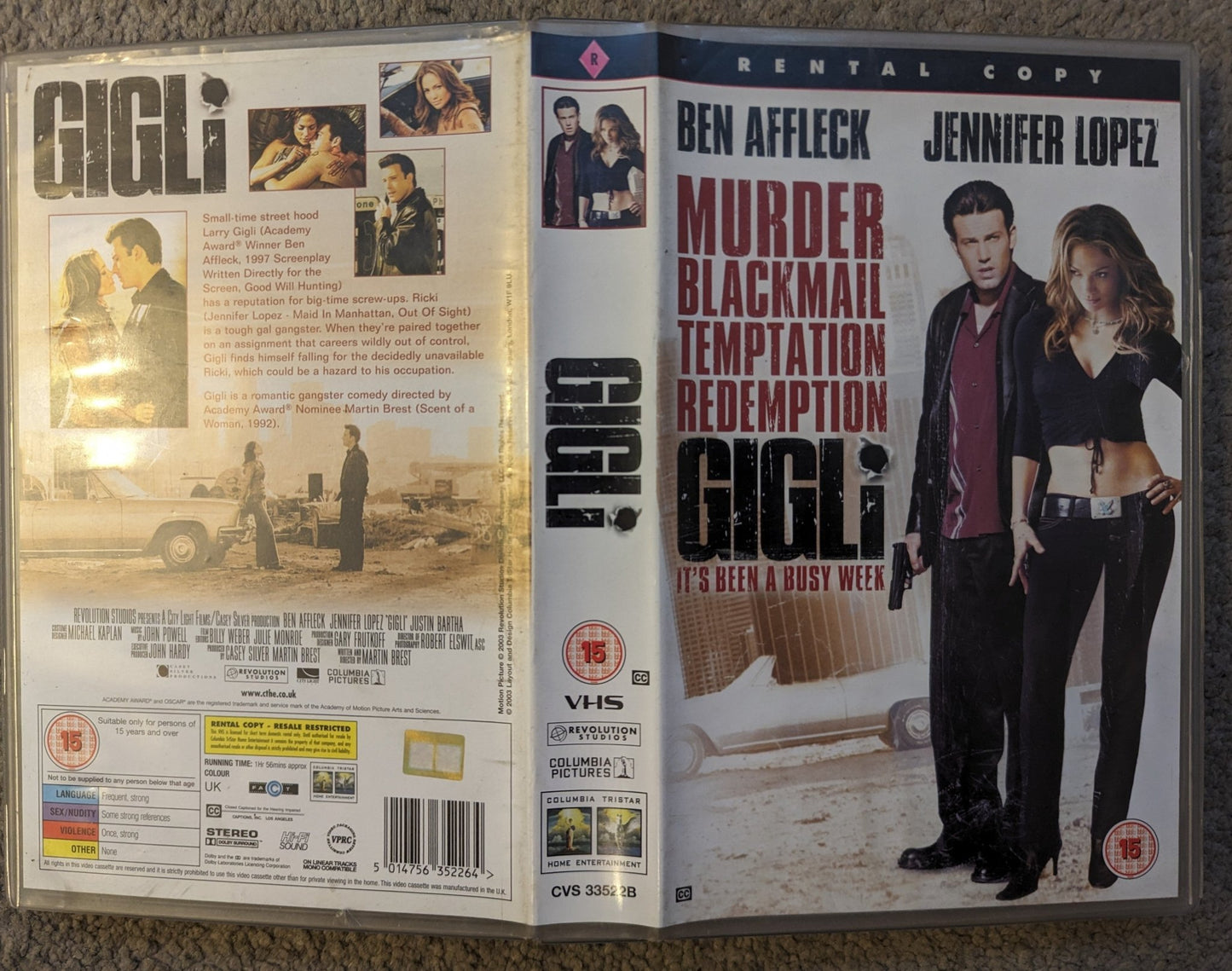 Gigli (2003) VHS Video Ex Rental - Flippin Retro Video Shop