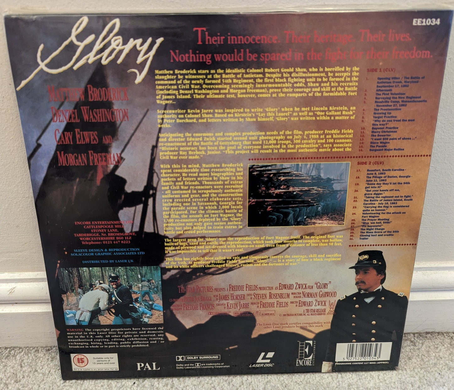 Glory (1989) Laserdisc PAL - Flippin Retro Video Shop