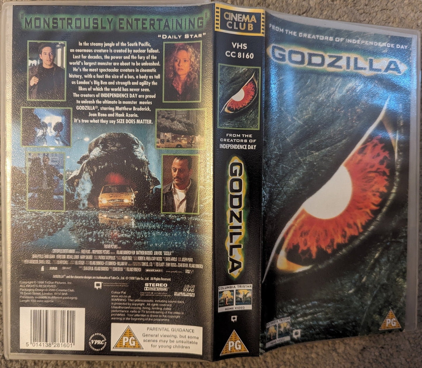 Godzilla (1998) VHS Video Cinema Club - Flippin Retro Video Shop