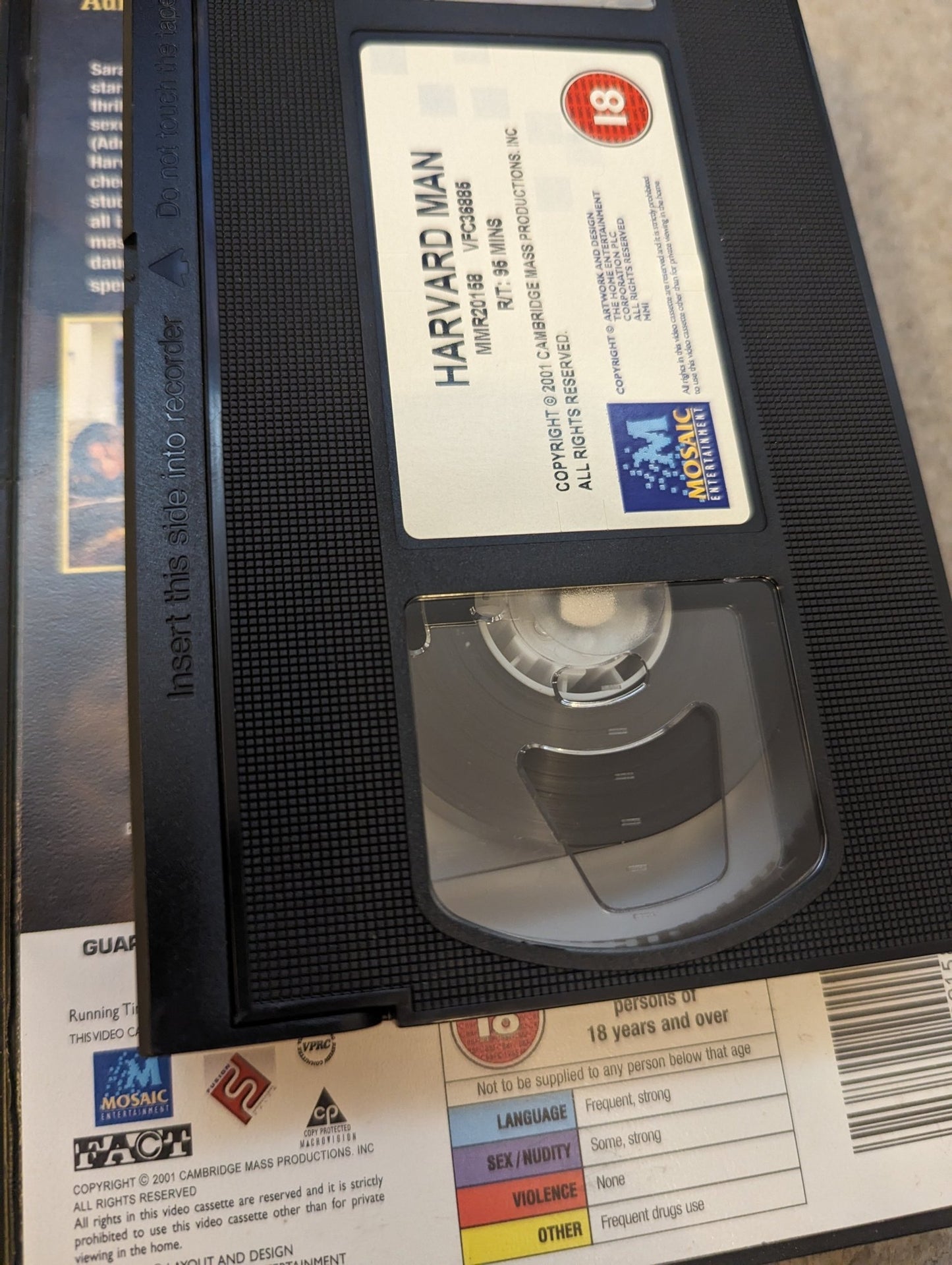 Harvard Man (2001) VHS Video Ex Rental - Flippin Retro Video Shop