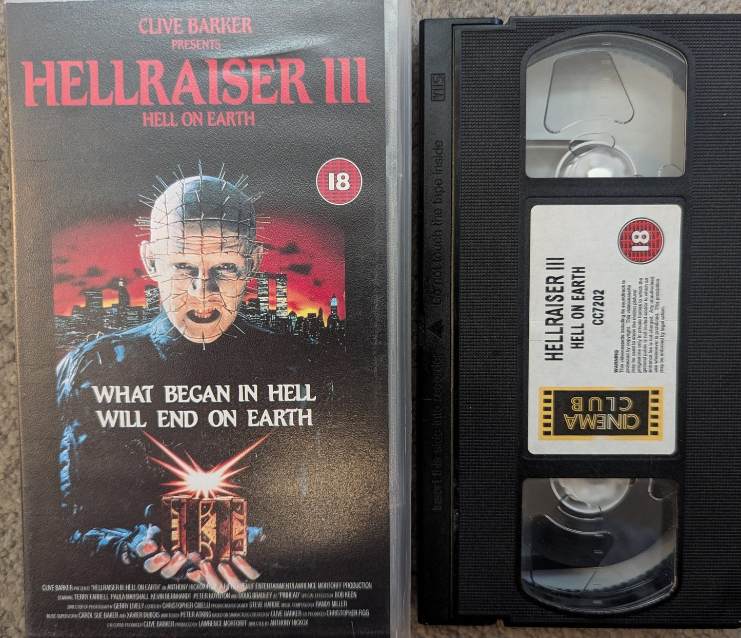 Hellraiser 3 Hell On Earth (1992) VHS Video Cinema Club - Flippin Retro Video Shop