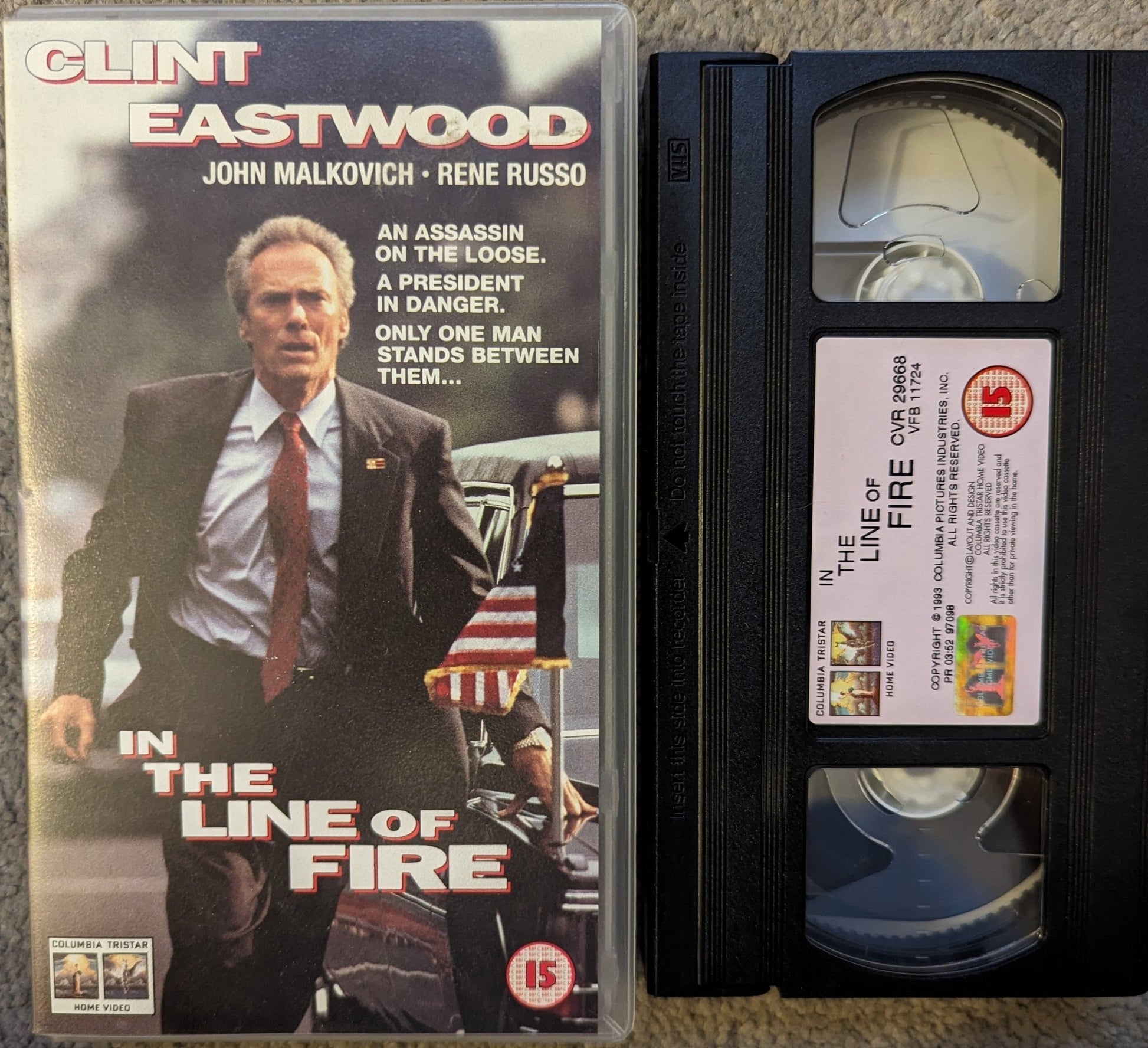 In The Line Of Fire (1993) VHS Video - Flippin Retro Video Shop