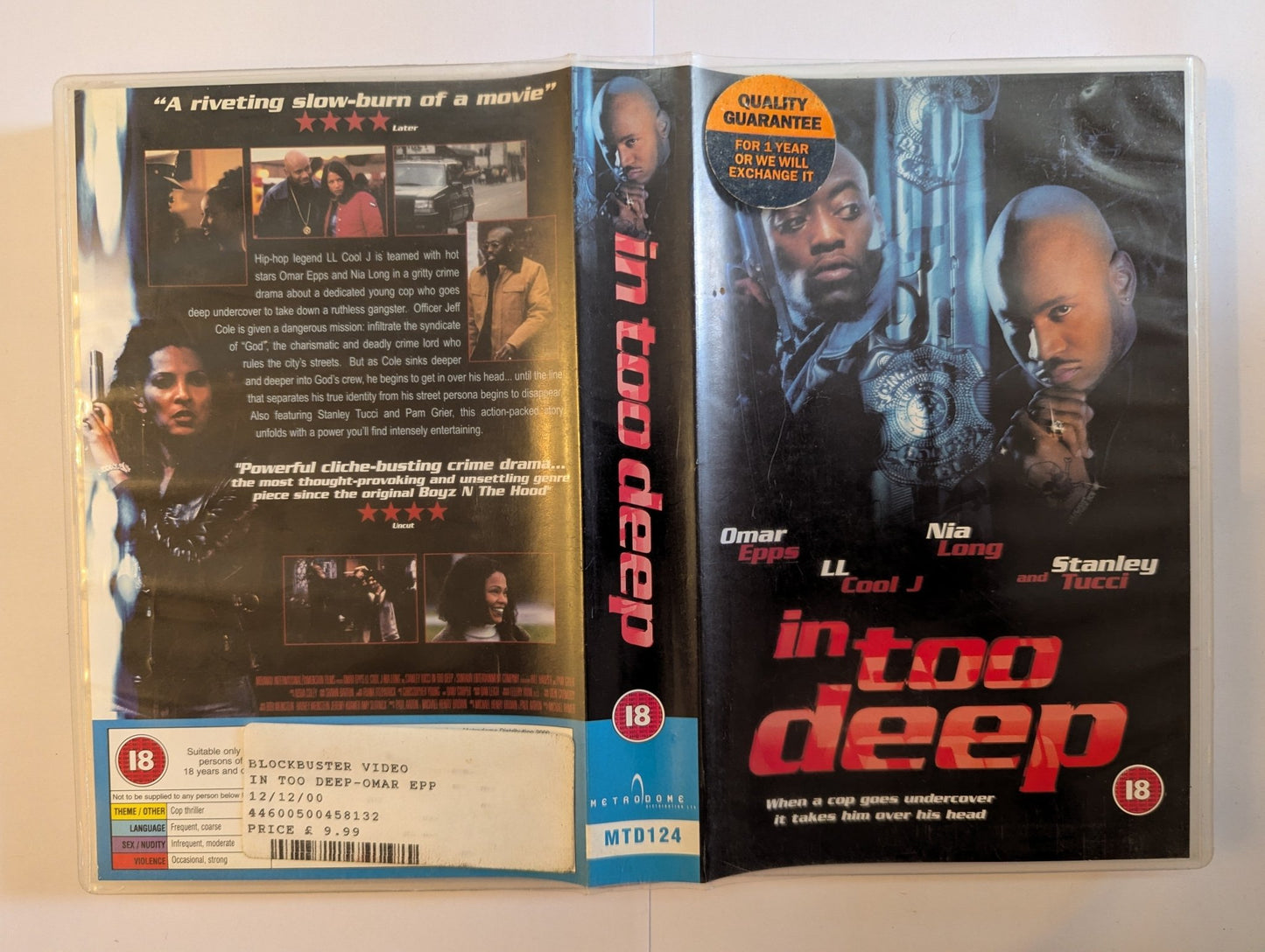 In Too Deep (1998) VHS Video Ex Rental - Flippin Retro Video Shop