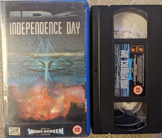 Independence Day (1996) VHS Video Wide - screen - Flippin Retro Video Shop