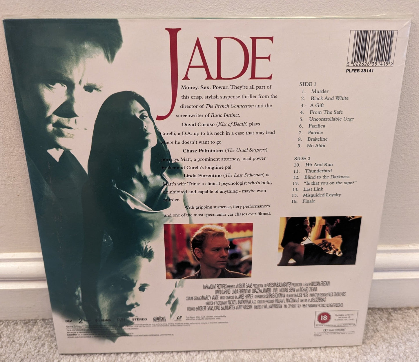 Jade (1995) Laserdisc PAL - Flippin Retro Video Shop